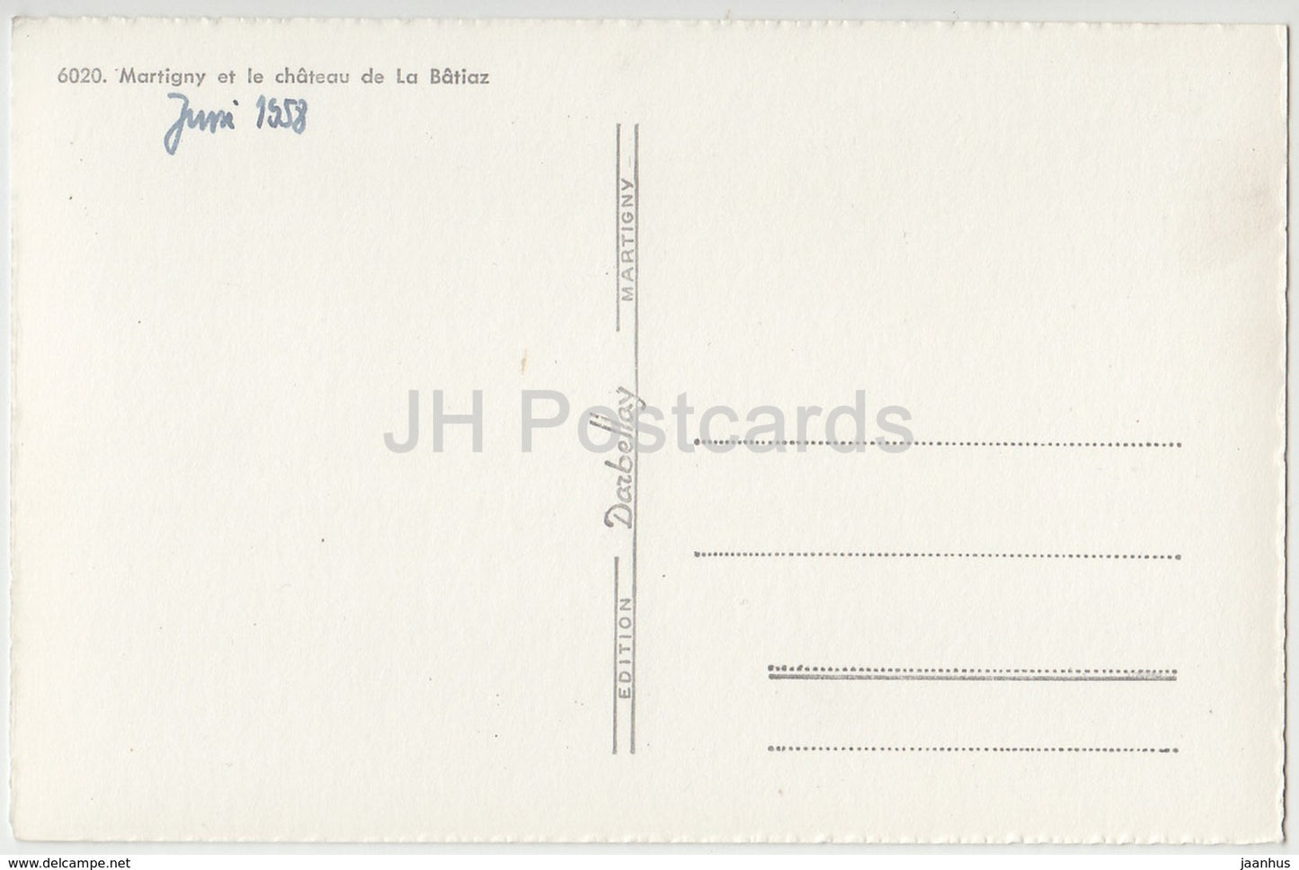 Martigny et le château de la Batiaz - château - 6020 - Suisse - 1958 - occasion