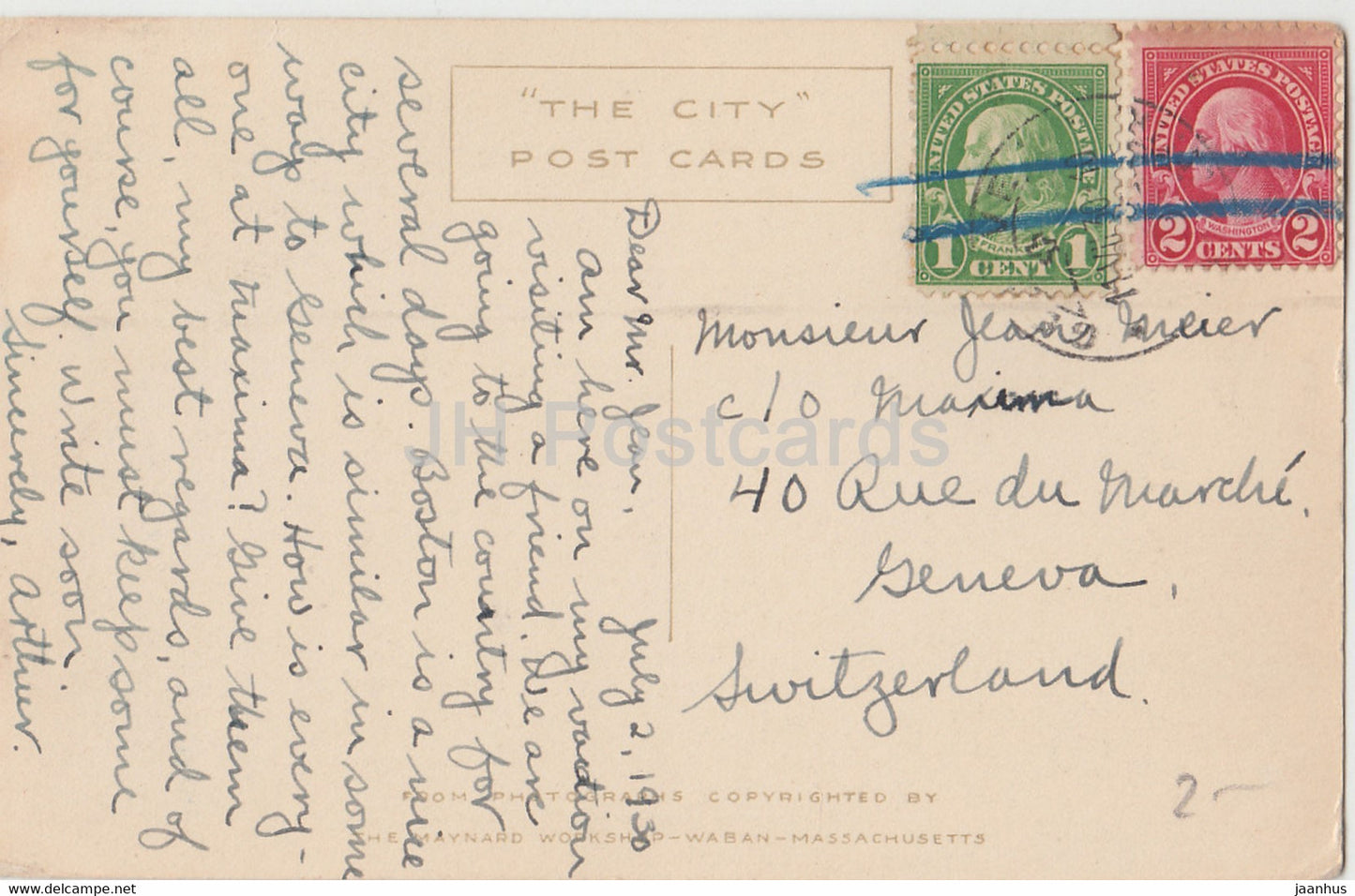 John W Weeks Memorial Bridge and School of Business Administration Harvard University 1930 - United States - USA - used