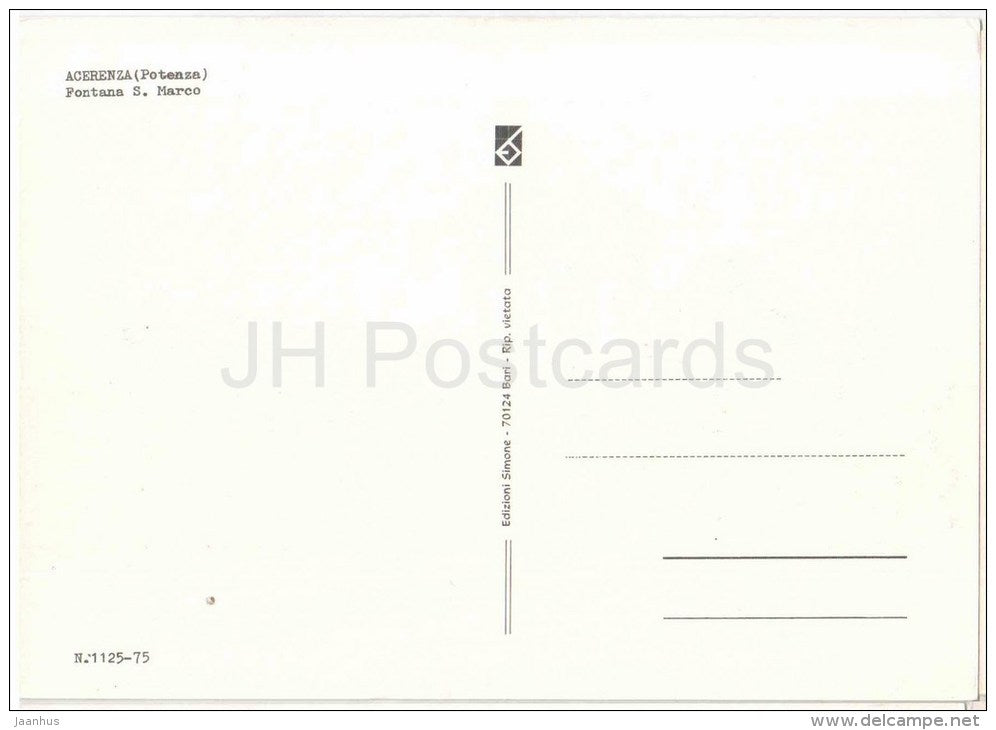 Fontana S. Marco - fountain - Acerenza - Potenza - Basilicata - 1125-75 - Italia - Italy - unused - JH Postcards