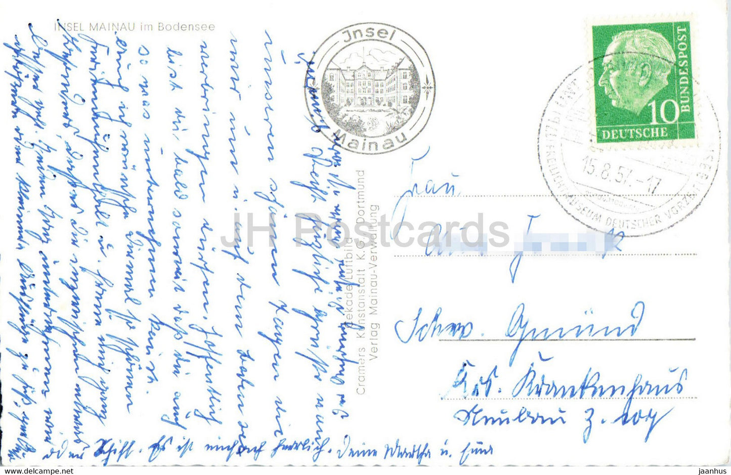 Insel Mainau im Bodensee - old postcard - 1957 - Germany - used