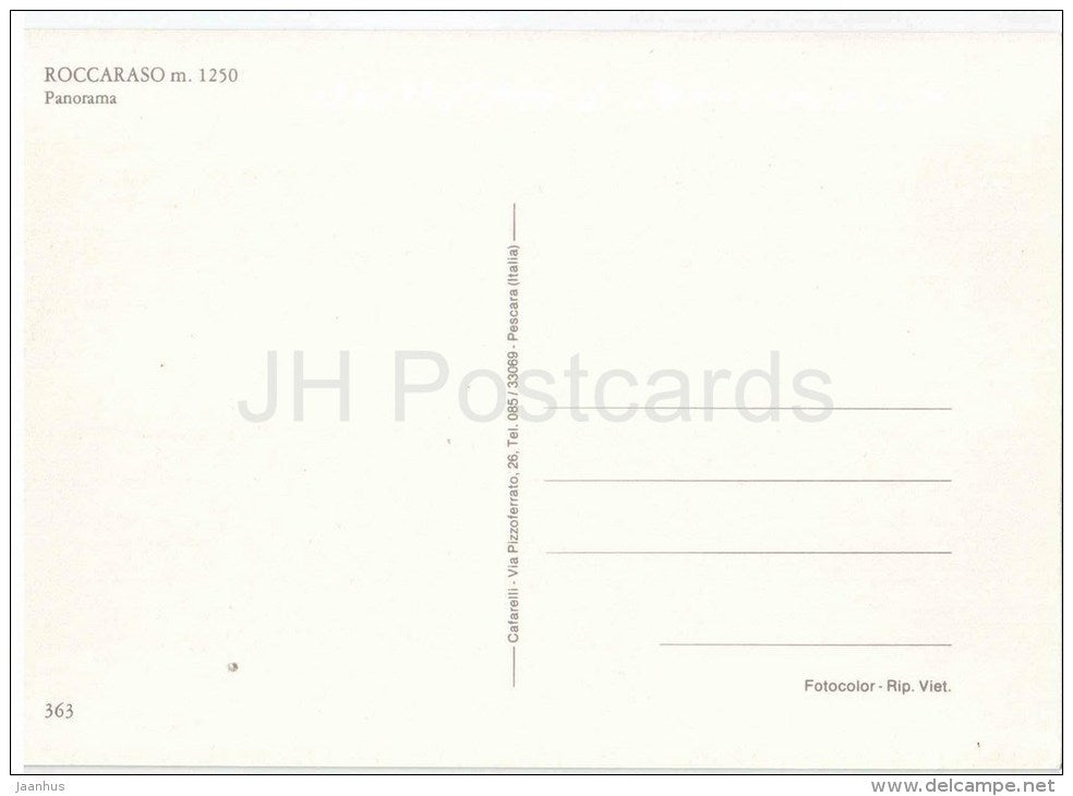 panorama - ROCCARASO m. 1250 - cable car - L´Aquila - Abruzzo - 363 - Italia - Italy - unused - JH Postcards