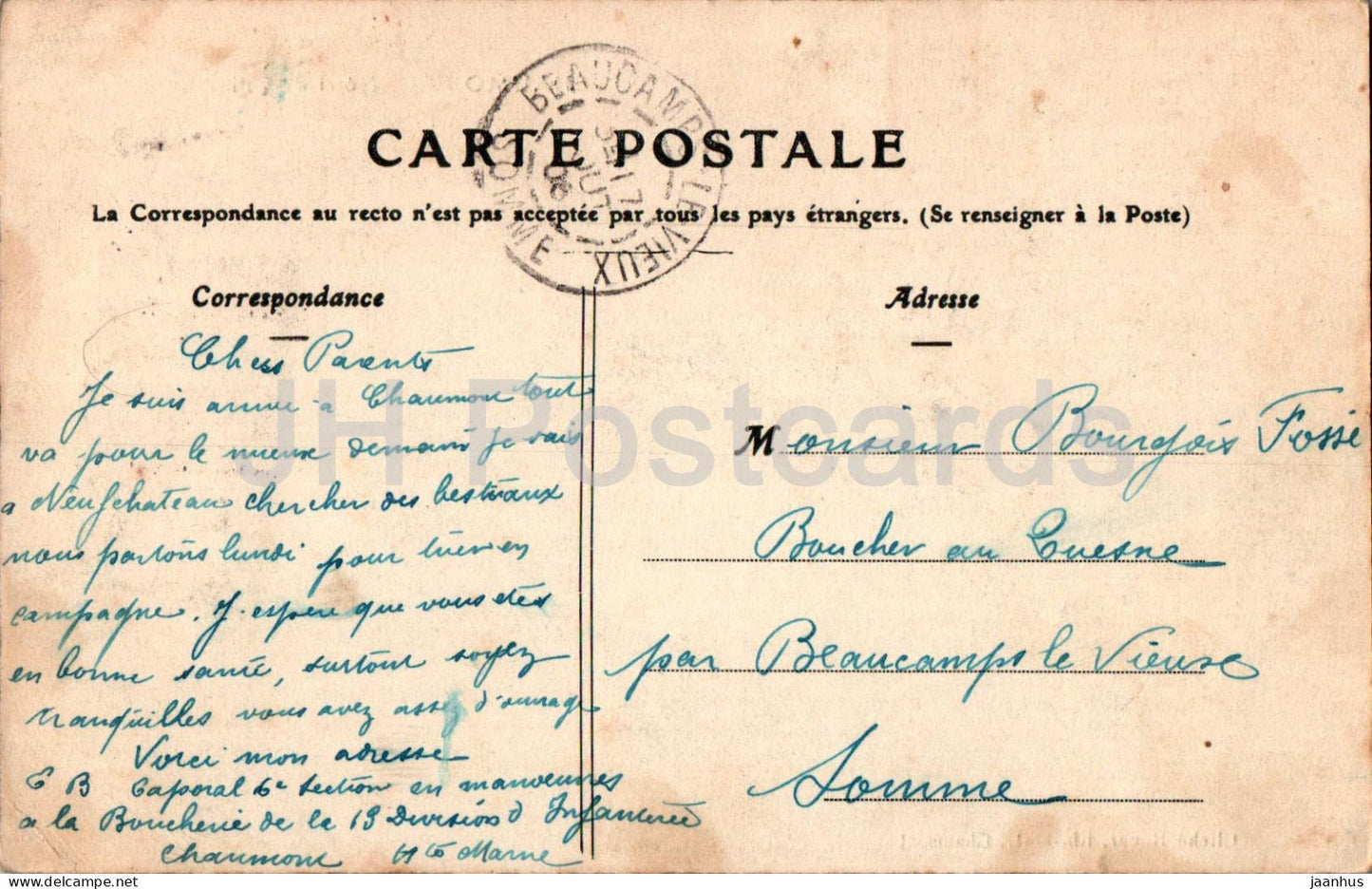 Chaumont - Hotel de Ville - Town Hall - old postcard - 1906 - France - used