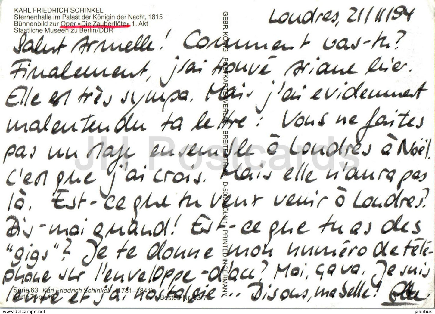 painting by Karl Friedrich Schinkel - Sternehalle im Palast der Konigin der Nacht - German art - 1994 - Germany - used