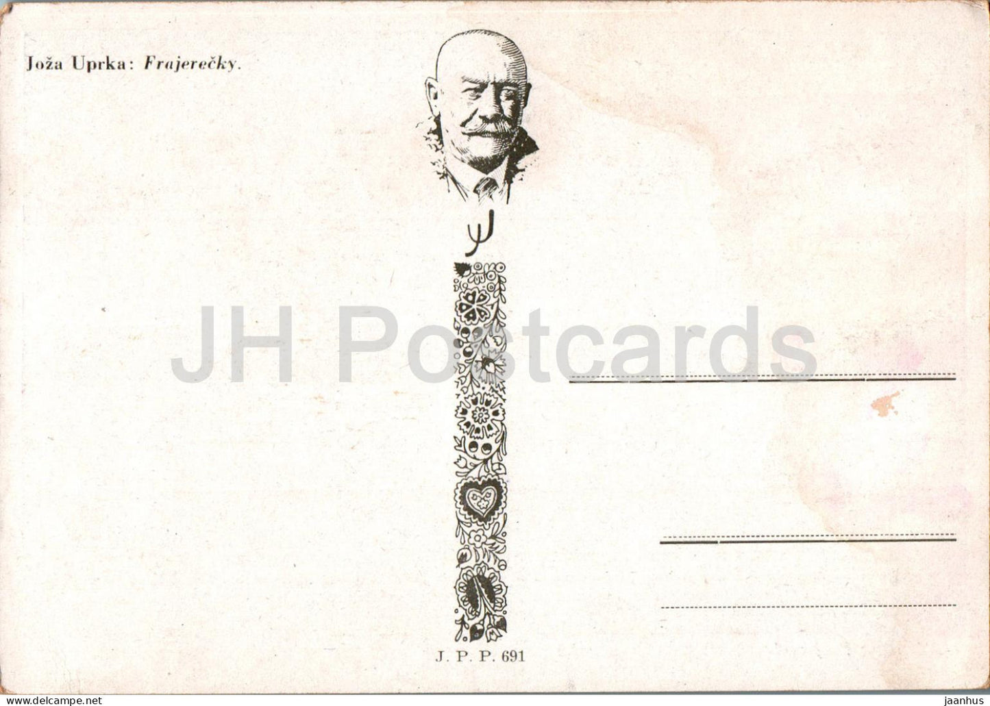 painting by Joza Uprka - Frajerecky - women in folk costumes - Czech art - 691 - Czech Republic - unused