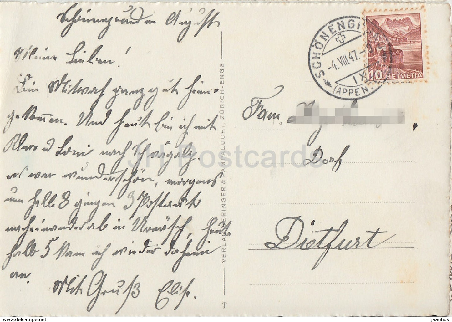 Santis 2504 m - Autostrasse zur Schwagalp - 8069 - 1947 - Switzerland - used