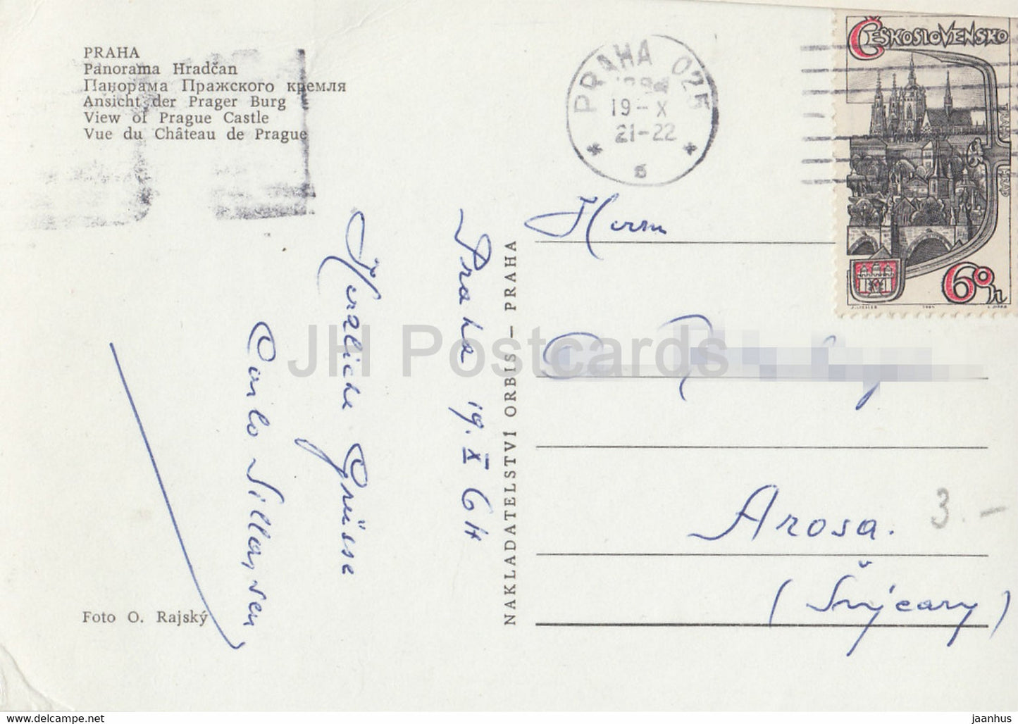 Praha - Prag - Blick auf die Prager Burg - Straßenbahn - Brücke - 1964 - Tschechische Republik - Tschechoslowakei - gebraucht