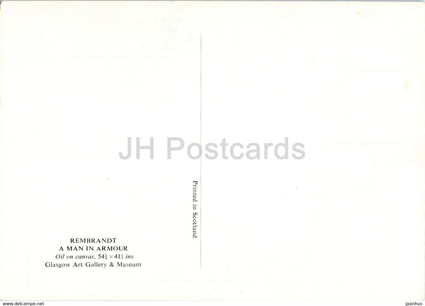 peinture de Rembrandt - Un homme en armure - Art hollandais - Ecosse - inutilisé