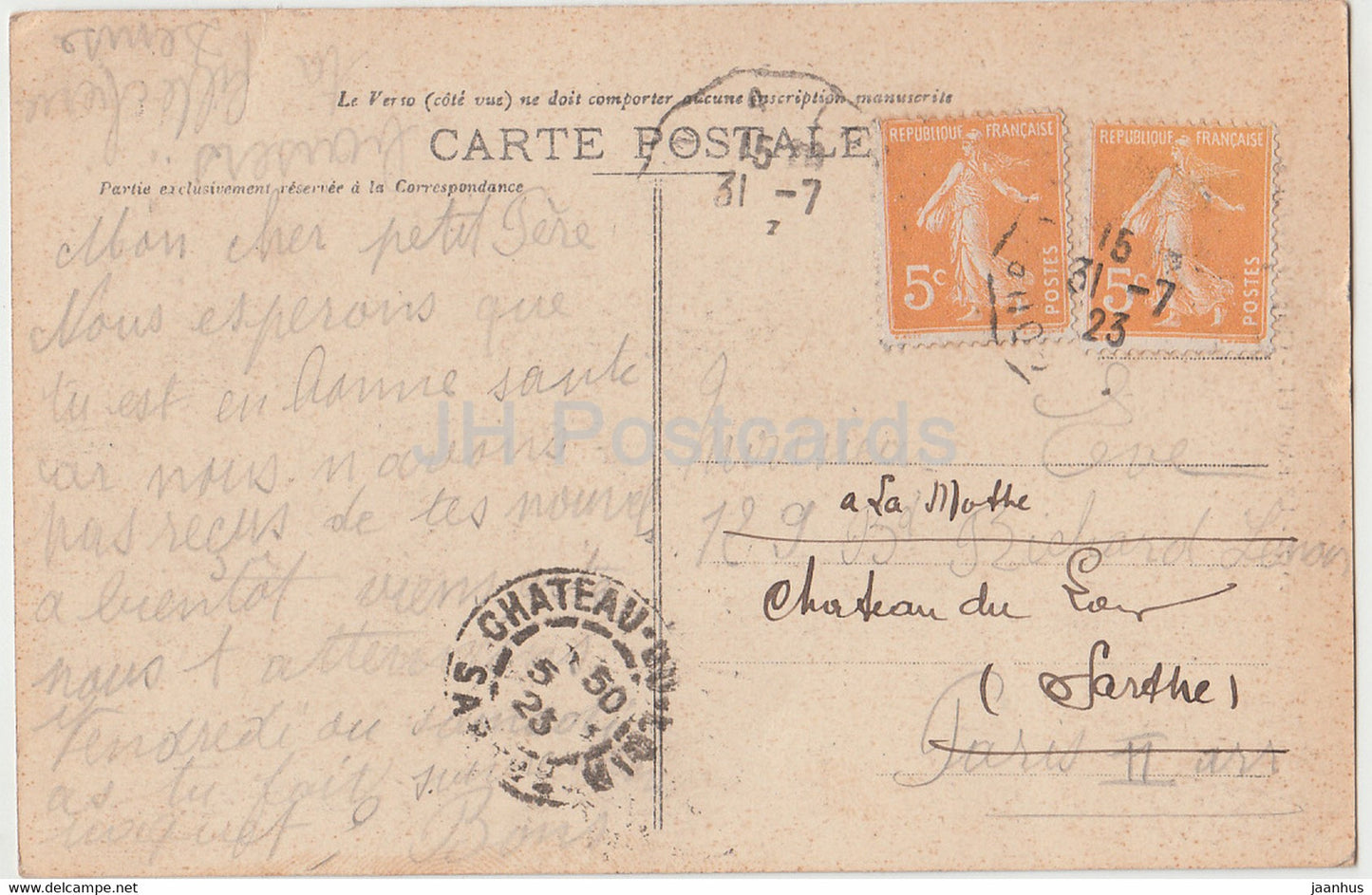 Le Faouet - Chapelle Ste-Barbe - 2947 - old postcard - 1923 - France - used