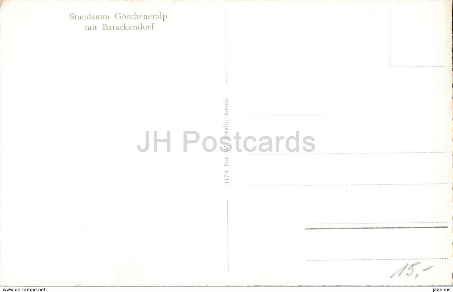 Staudamm Goscheneralp mit Barackendorf - 4174 - carte postale ancienne - Suisse - inutilisée