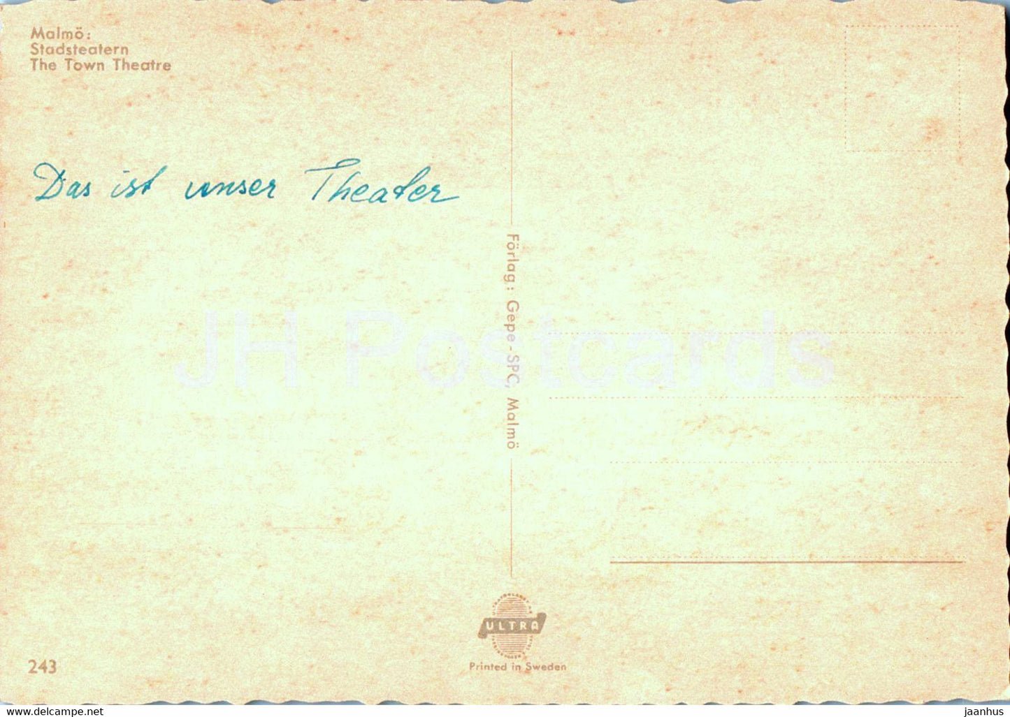 Malmo - Stadsteatern - The Town Theatre - 243 - Sweden - used