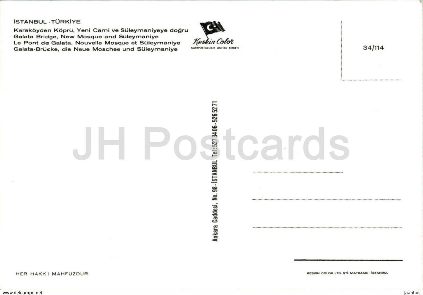 Istanbul - Galata Bridge - New Mosque and Suleymaniye - 34-114 - Turkey - unused