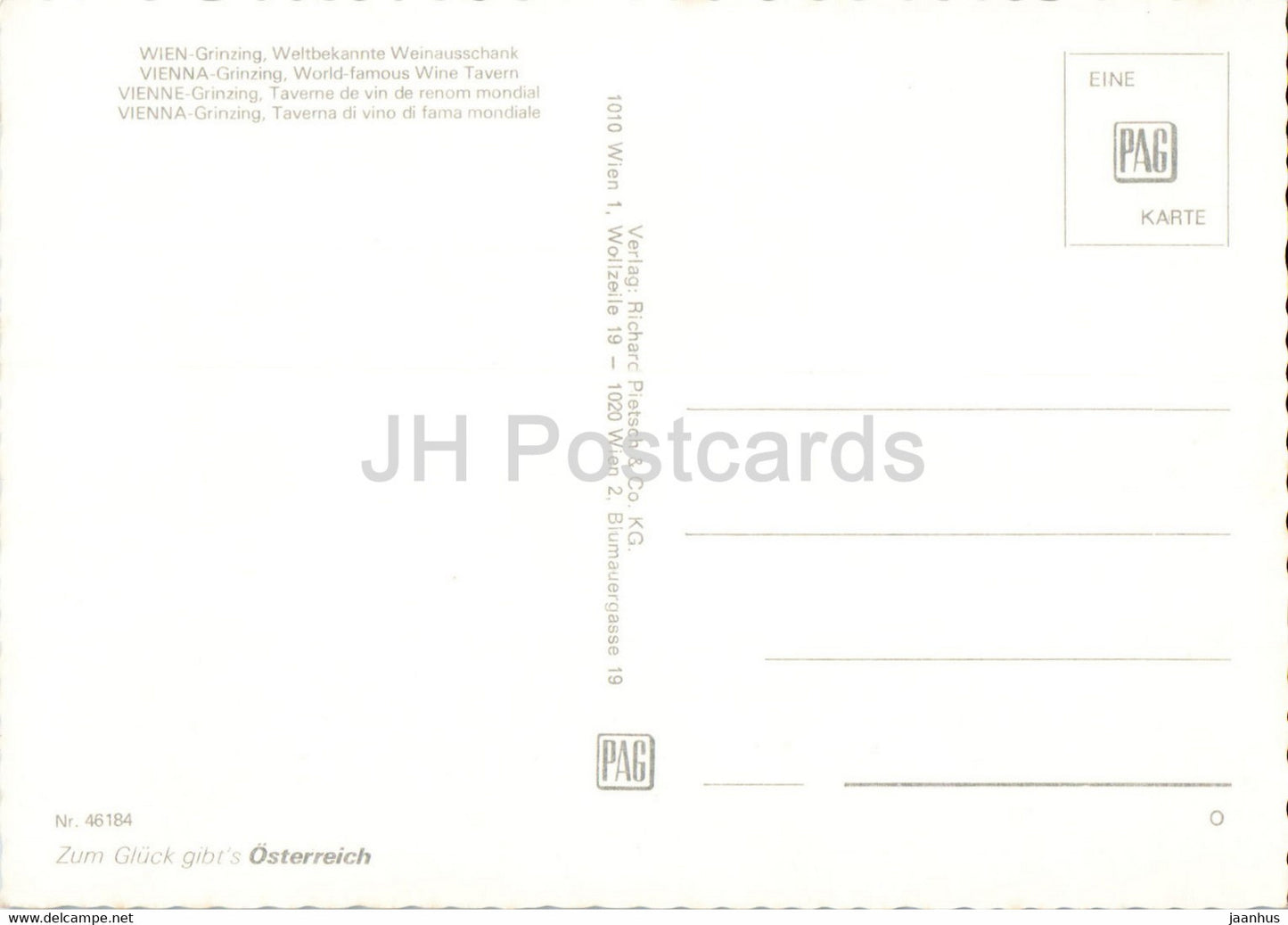 Wien - Wien - Grinzing - Weltbekannte Weinausschank - Weinstube - Pferdekutsche - Österreich - unbenutzt