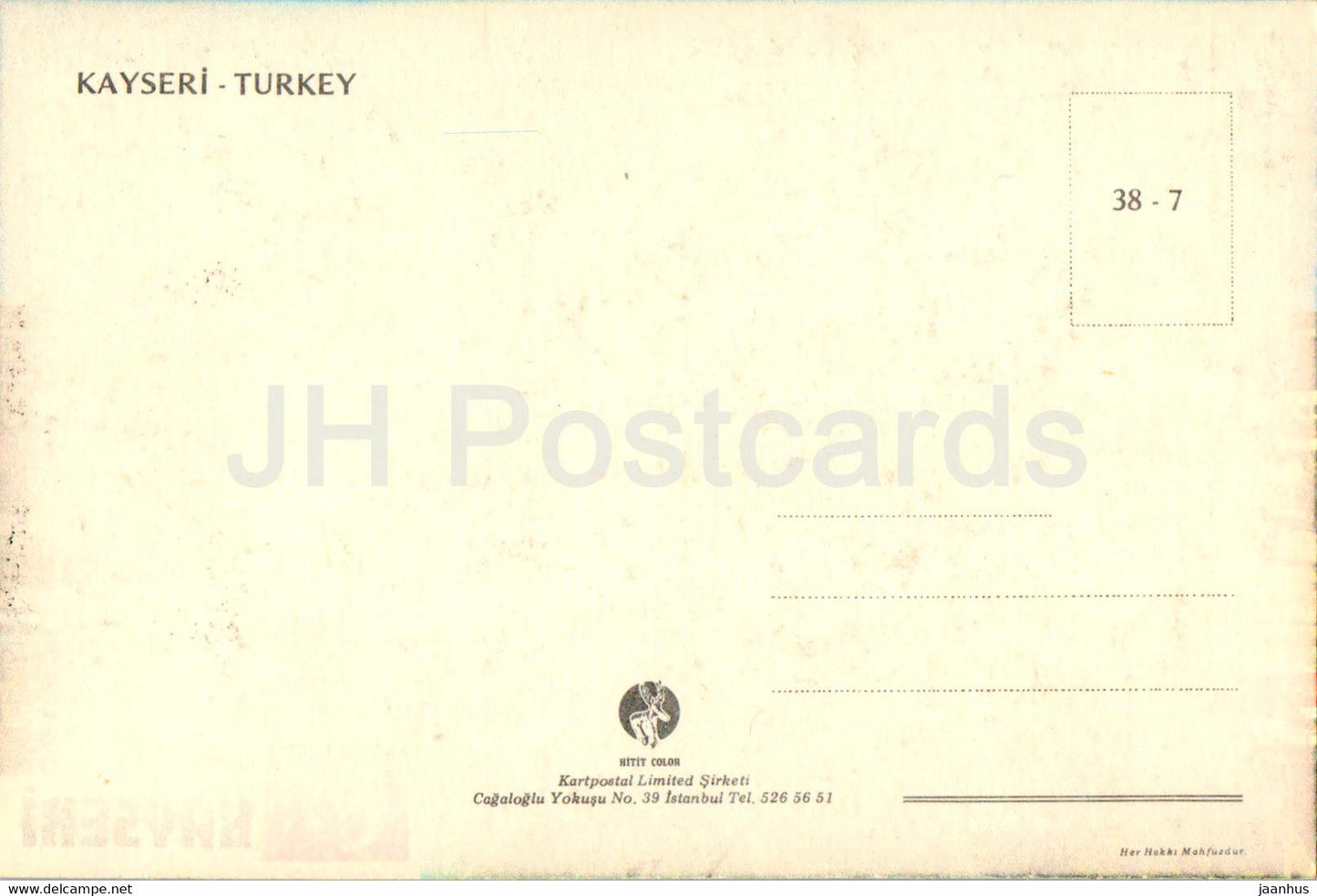 Kayseri - 38-7 - Turkey - unused