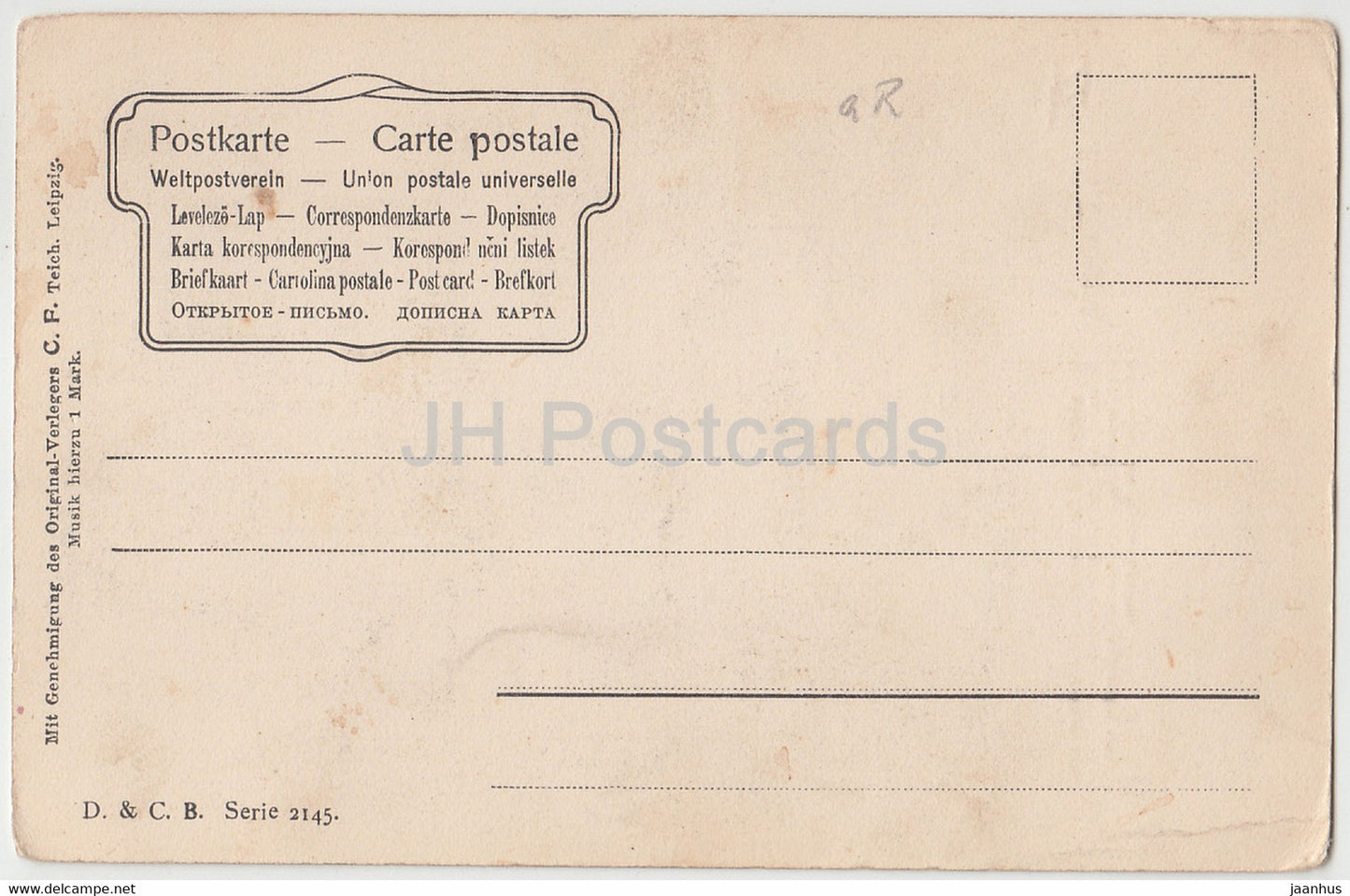 Am Elterngrab - femme - D & CB - 2 - Serie 2145 - carte postale ancienne - Allemagne - inutilisée