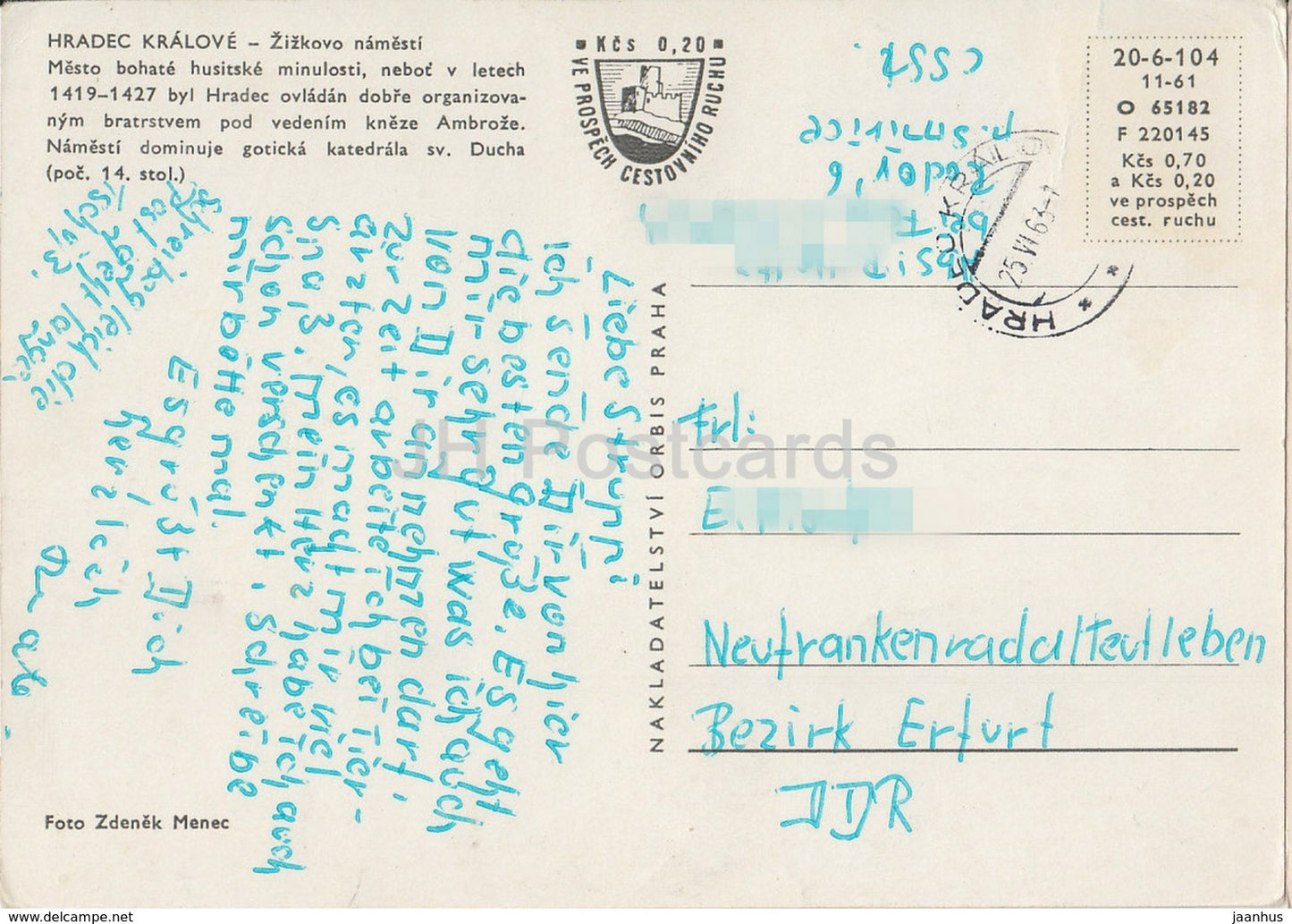 Hradec Kralove - Zizkov Square - old cars - Czechoslovakia - Czech Republic - 1963 - used