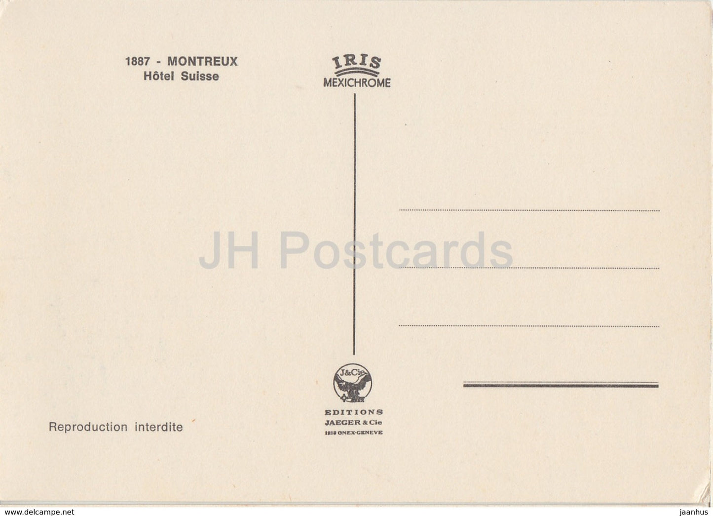 Montreux - hotel Suisse - 1887 - Switzerland - unused