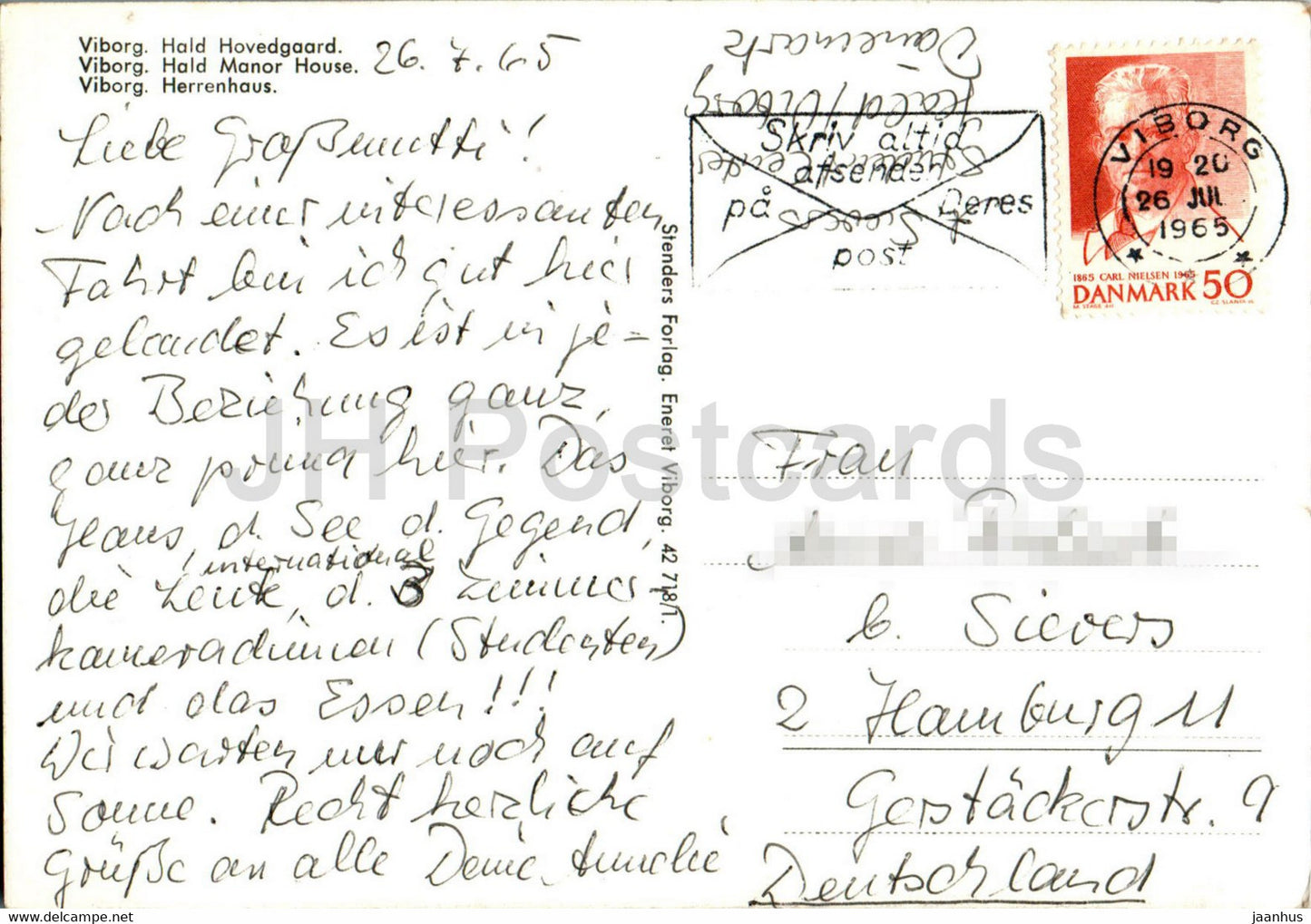 Viborg - Hald Hovedgaard - Hald Manor House - 1965 - Denmark - used