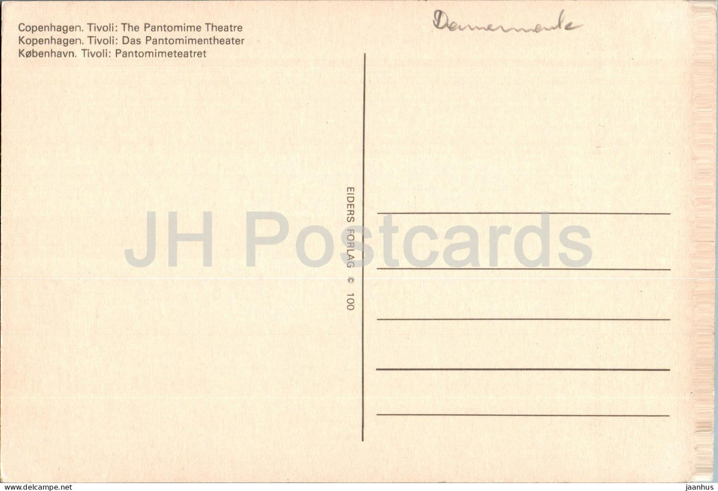 Copenhagen - Kobenhavn - Tivoli - Pantomime Theatre - Pantomimeteatret - 100 - Denmark - unused