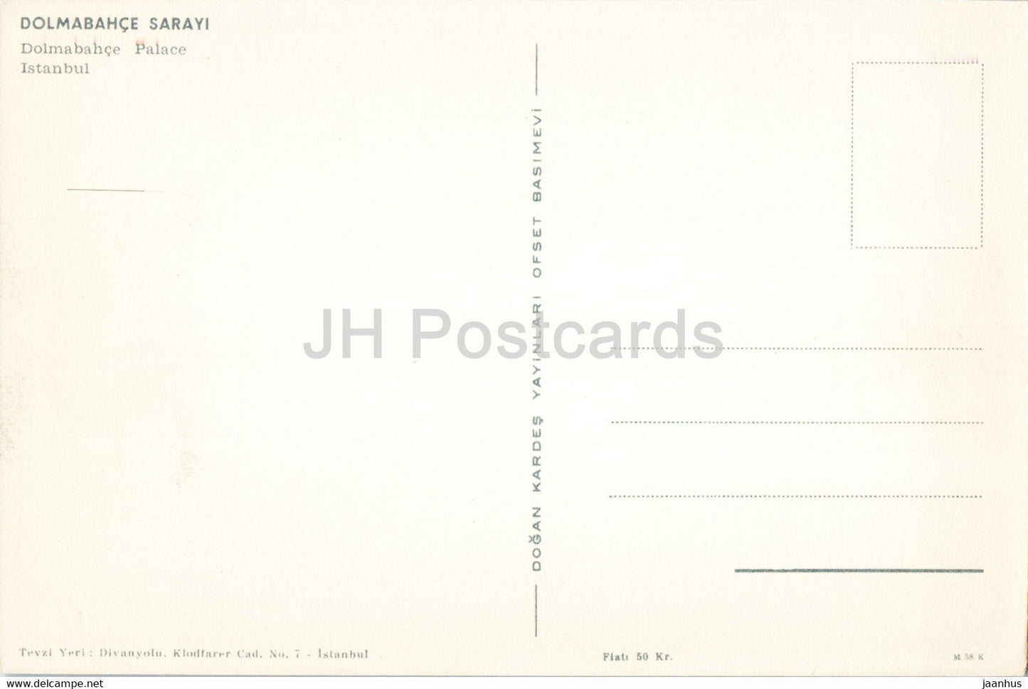 Istanbul - Dolmabahce-Palast - alte Postkarte - Türkei - unbenutzt