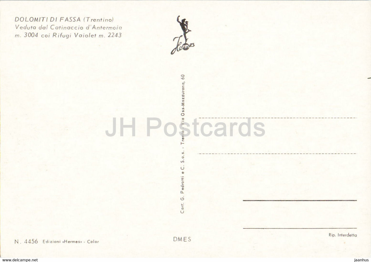 Dolomiti di Fassa - Catinaccio d' Antermoia - Rifugi Vaiolet - Italy - unused