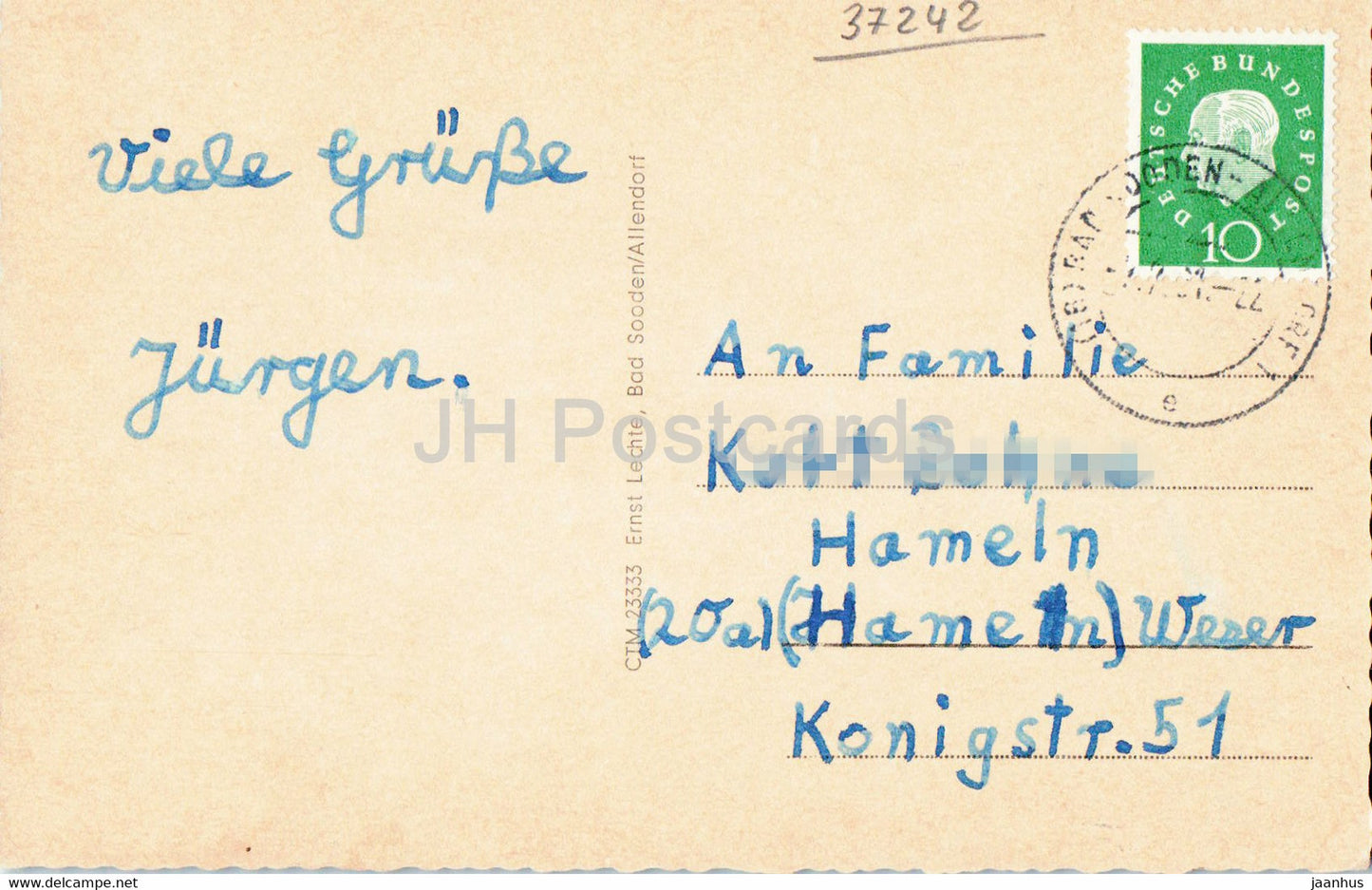 Gruss aus Bad Sooden Allendorf - Kindersanatorium - Stadtmauer - Kurheim - 1961 - Germany - used