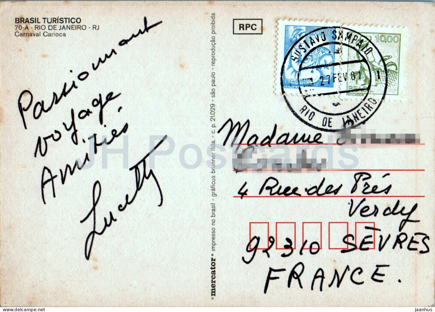 Rio de Janeiro - Carnaval Carioca - carnical - multiview - dance - 1981 - Brazil - used