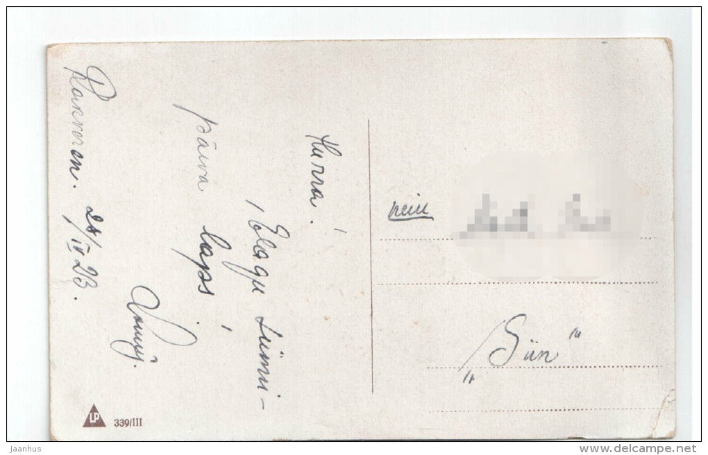 illustration - woman - LP 339/III - old postcard - circulated in Estonia 1923 - used - JH Postcards