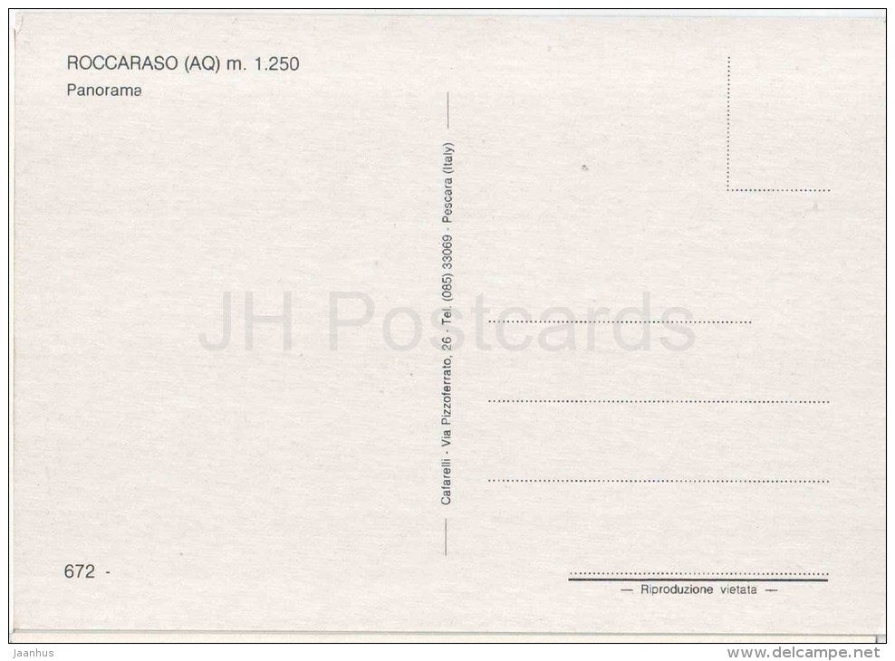 panorama - ROCCARASO m. 1250 - winter - L´Aquila - Abruzzo - 672 - Italia - Italy - unused - JH Postcards