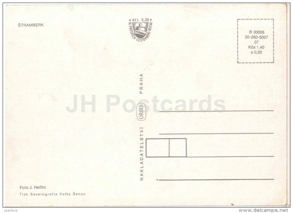 Stramberk - castle - town views - architecture - Czechoslovakia - Czech - unused - JH Postcards