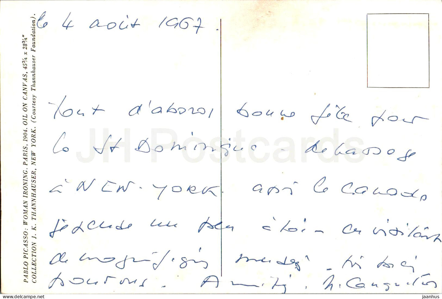 painting by Pablo Picasso - Woman Ironing - Spanish art - 1967 - USA - used