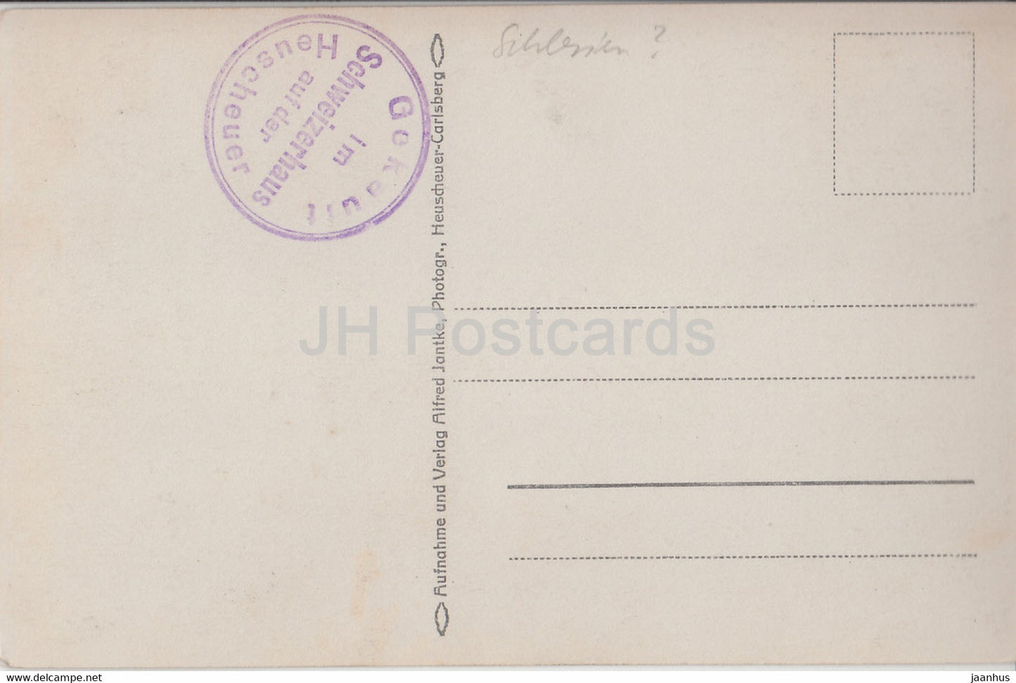 Die Heuscheuer - Blick auf die Schweizerei 920 m - alte Postkarte - Polen - ungebraucht