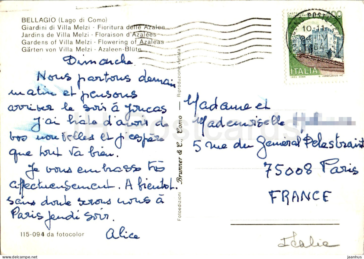 Bellagio - Lago di Como - Giardini di Villa Melzi - Fioritura delle Azalee - Azalea - 115-094 - 1984 - Italien - gebraucht