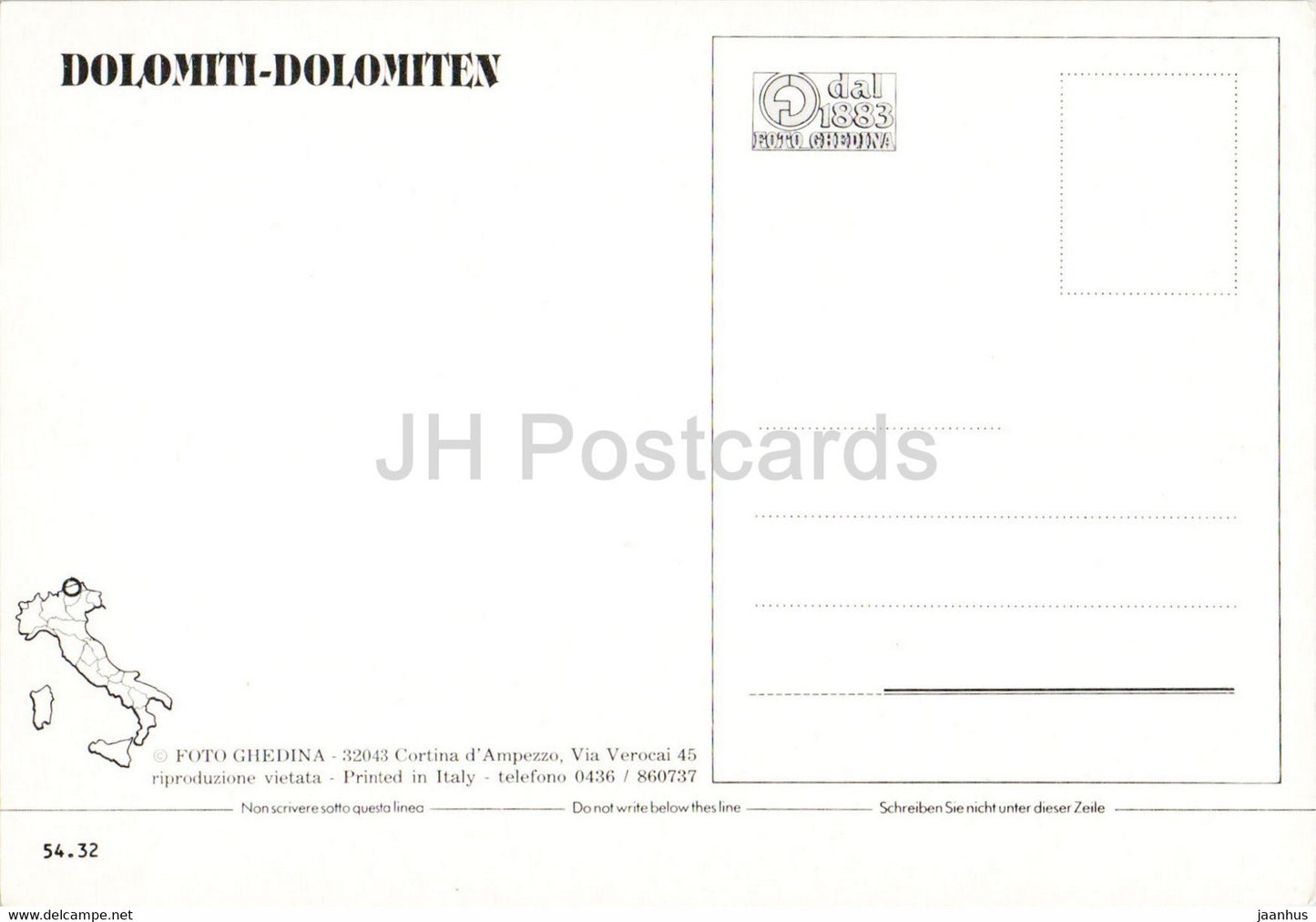 Catinaccio 2981 m Rosengarten - Italie - inutilisé