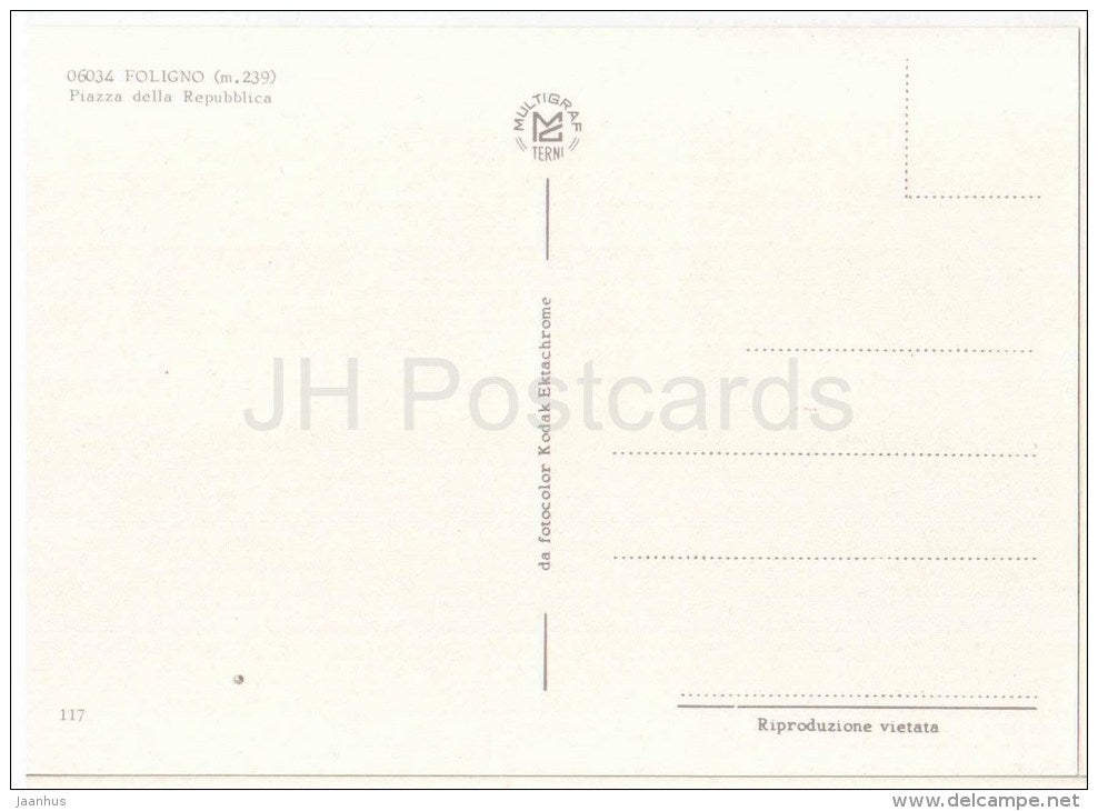 Piazza della Repubblica - square - Foligno - Umbria - 117 - Italia - Italy - unused - JH Postcards