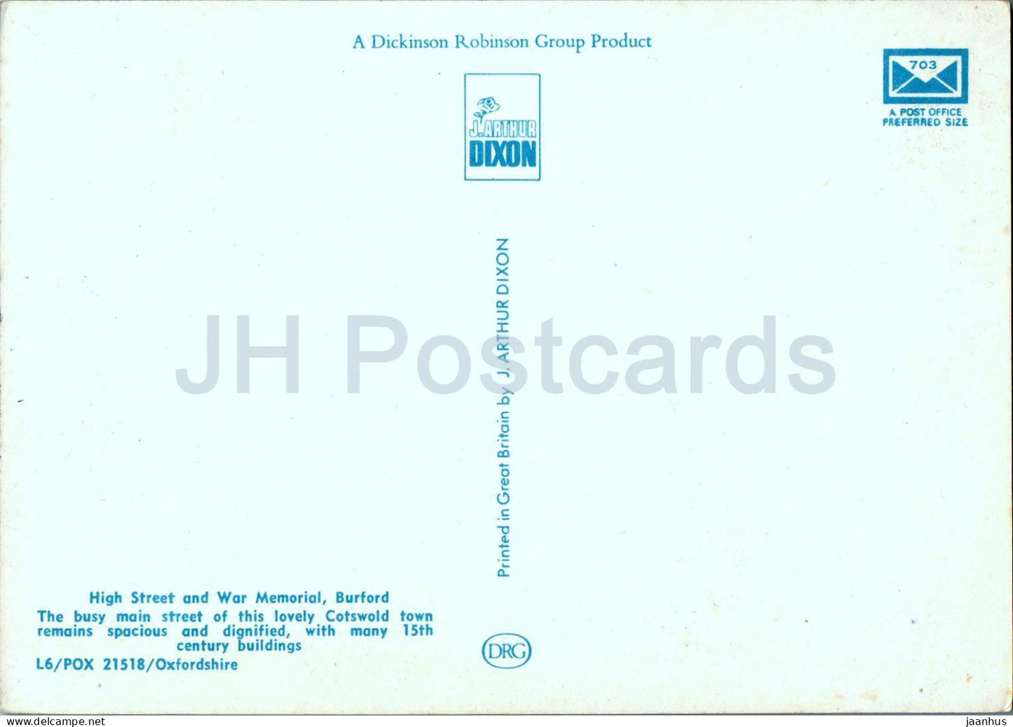 Burford - High Street and War Memorial - 21518 - Angleterre - Royaume-Uni - inutilisé