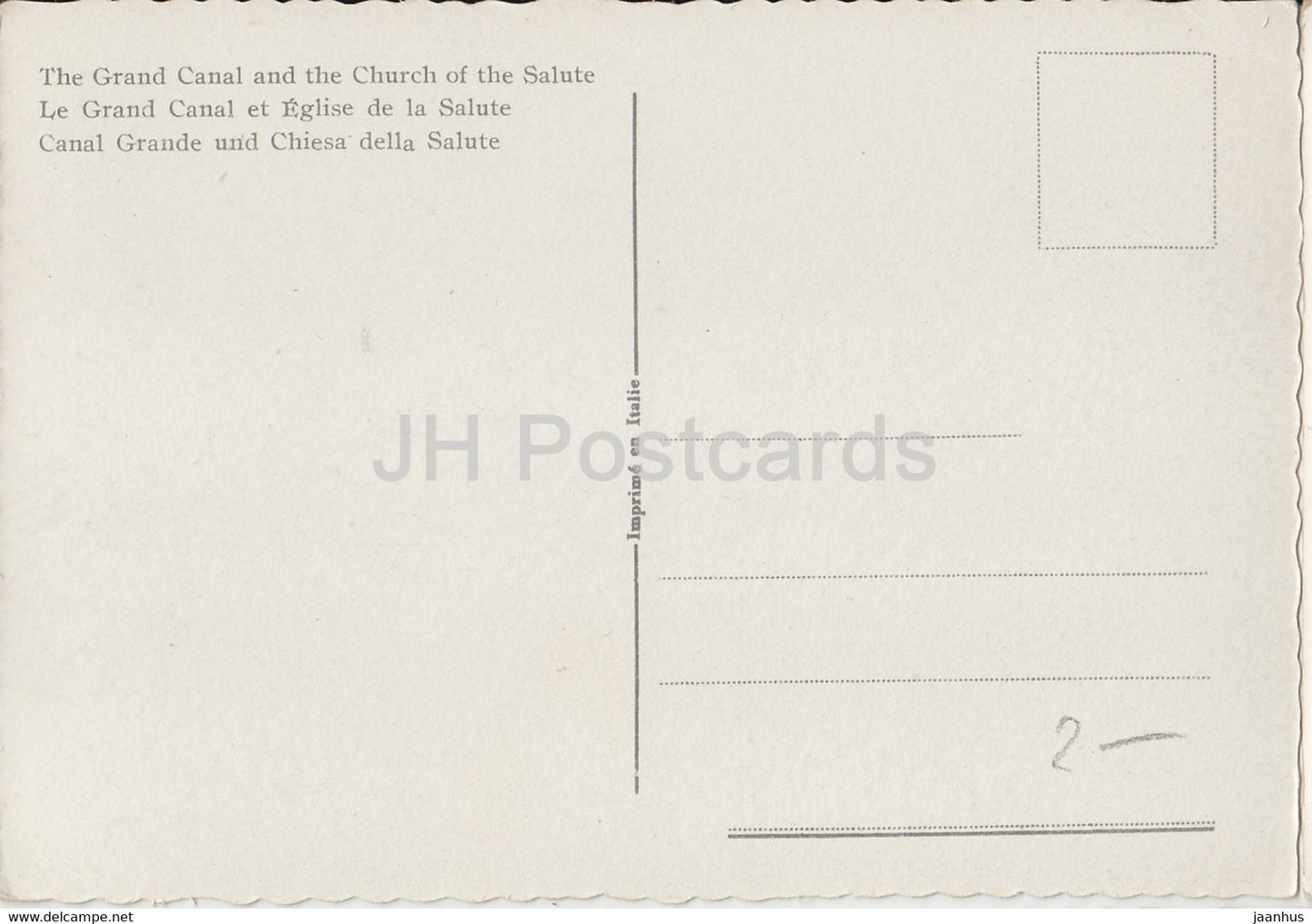 Venezia - Venice - Canal Grande - Chiesa della Salute - boat - The Grand Canal - church - old postcard - Italy - unused