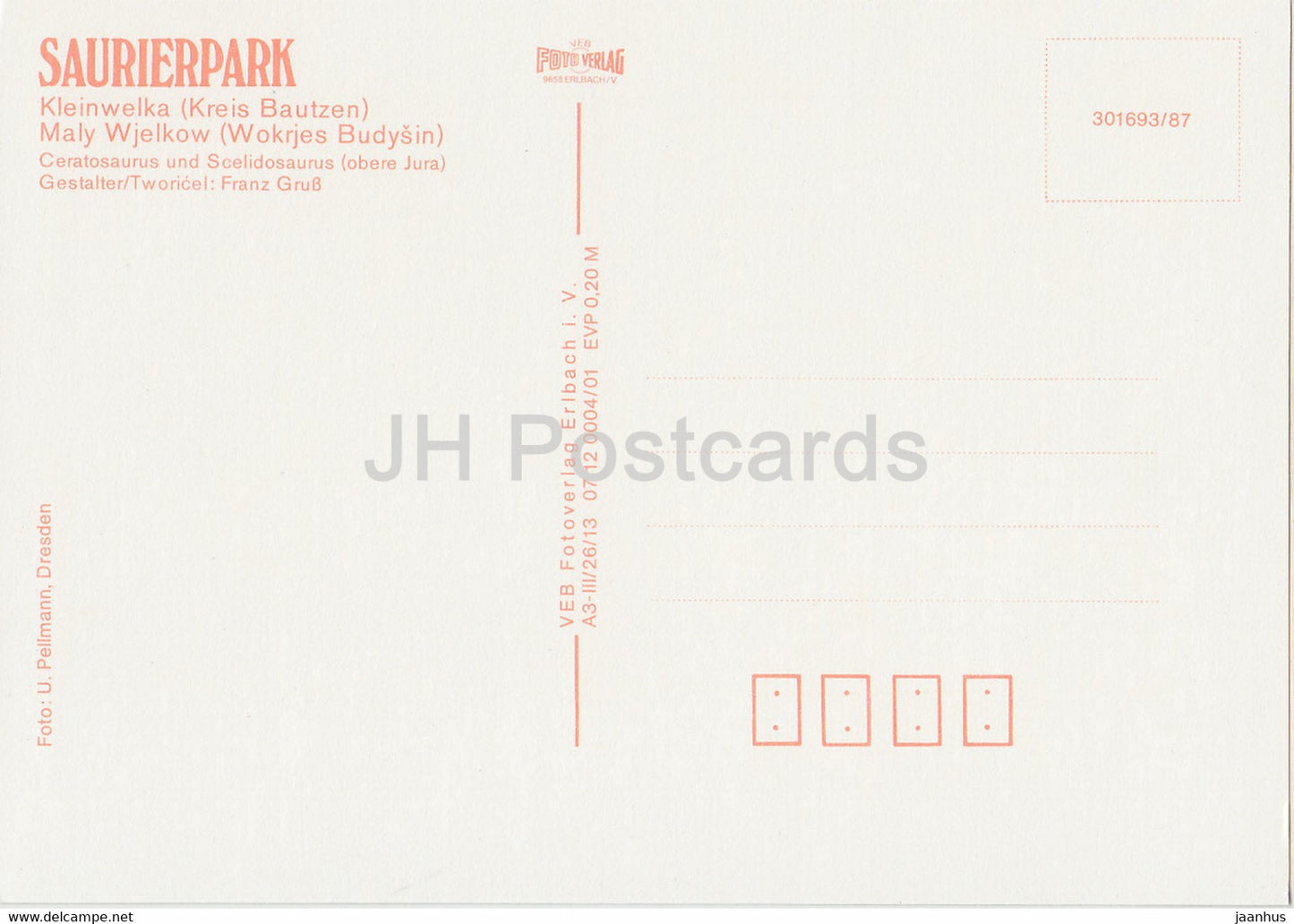 Ceratosaurus und Scelidosaurus - dinosaur - Saurierpark Kleinwelka - DDR Germany - unused