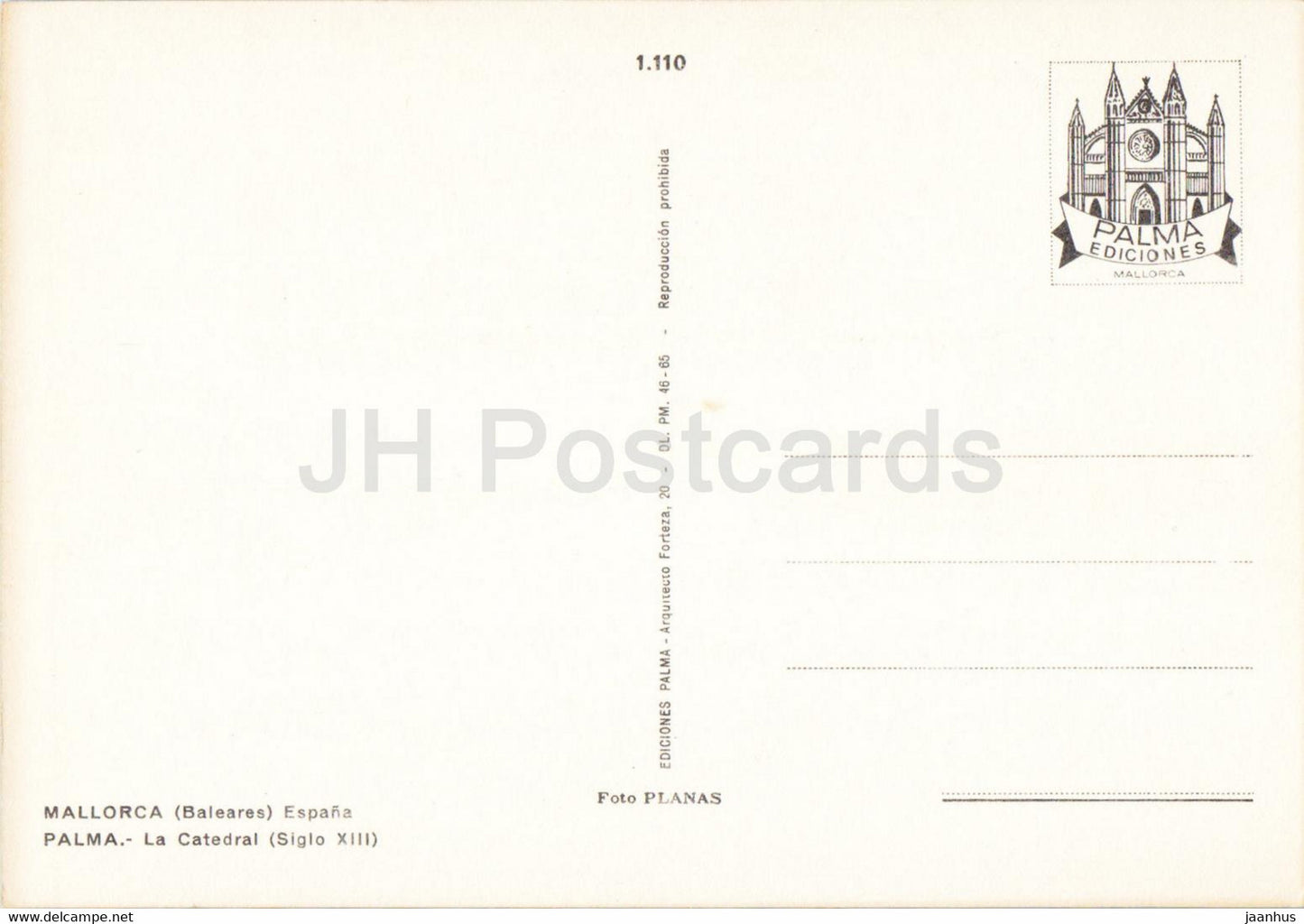 Majorque - Palma - La Catedral - cathédrale - navire - 1110 - Espagne - inutilisé