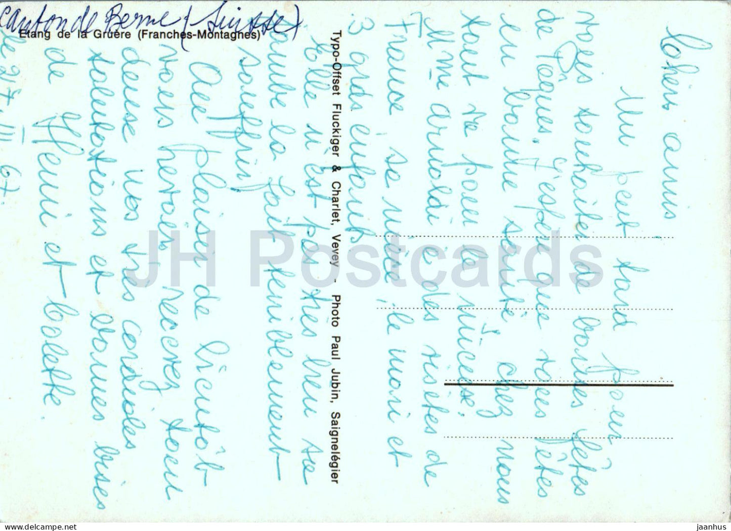 Etang de la Gruere - Franches Montagnes - Switzerland - used