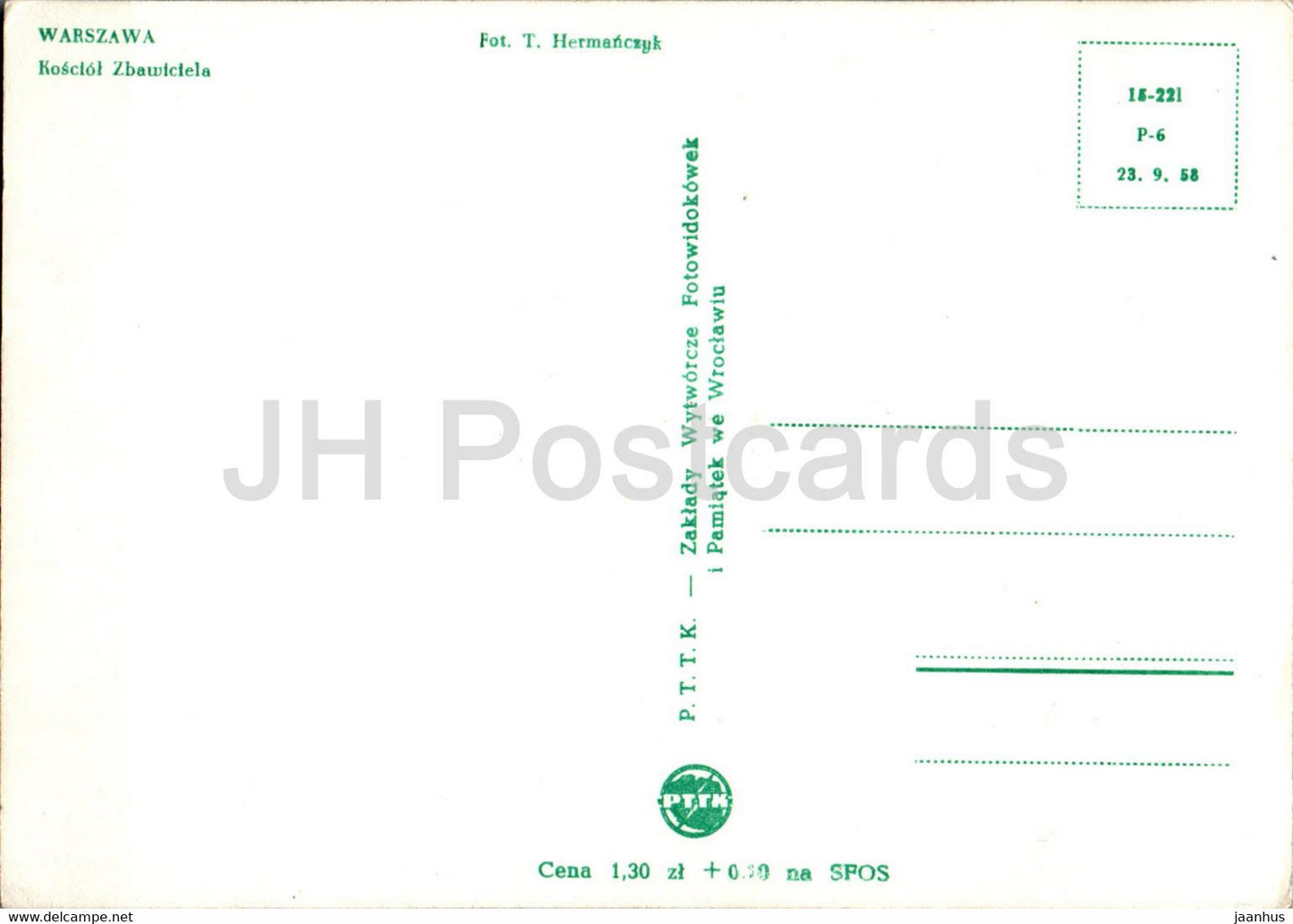 Warsaw - Warszawa - Koscol Zbawiciela - Church of the Savior - tram - old postcard - Poland - unused