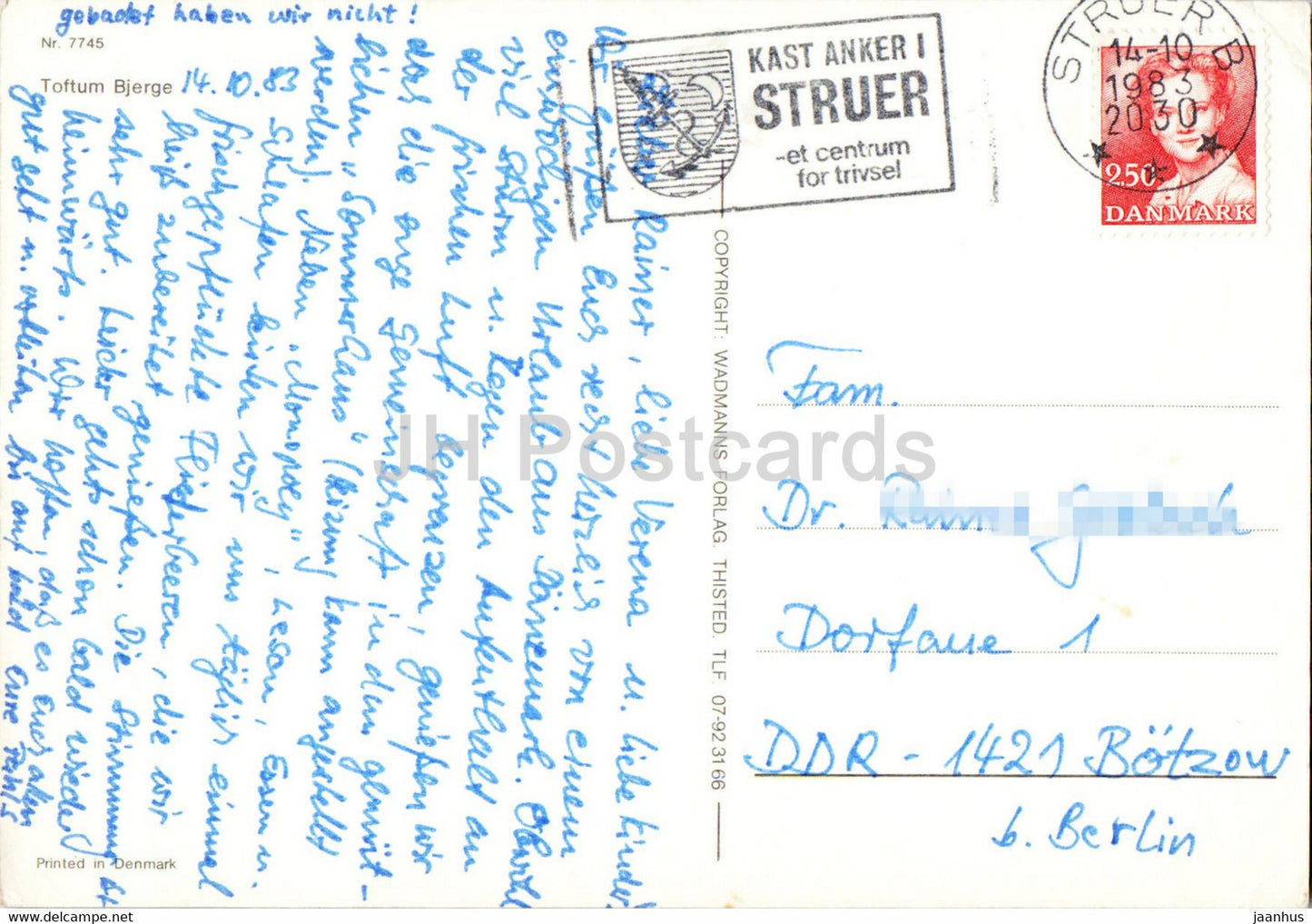 Toftum Bjerge - plage - 7745 - 1983 - Danemark - d'occasion