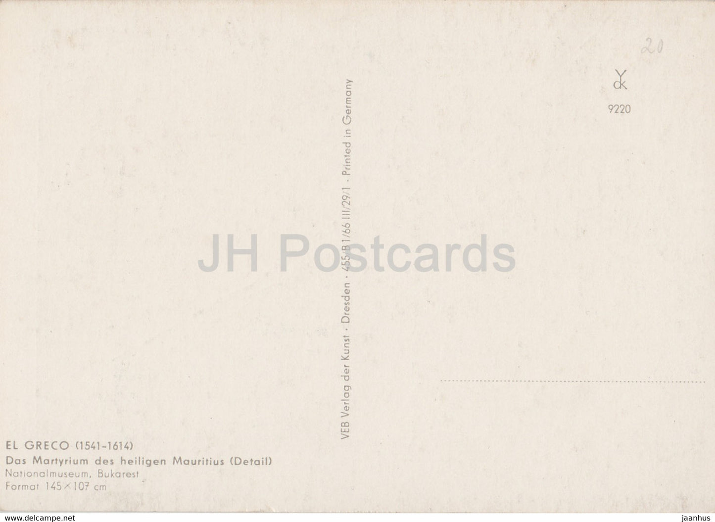 painting by El Greco - Das Martyrium des heiligen Mauritius - 1353 - Spanish art - Germany - unused