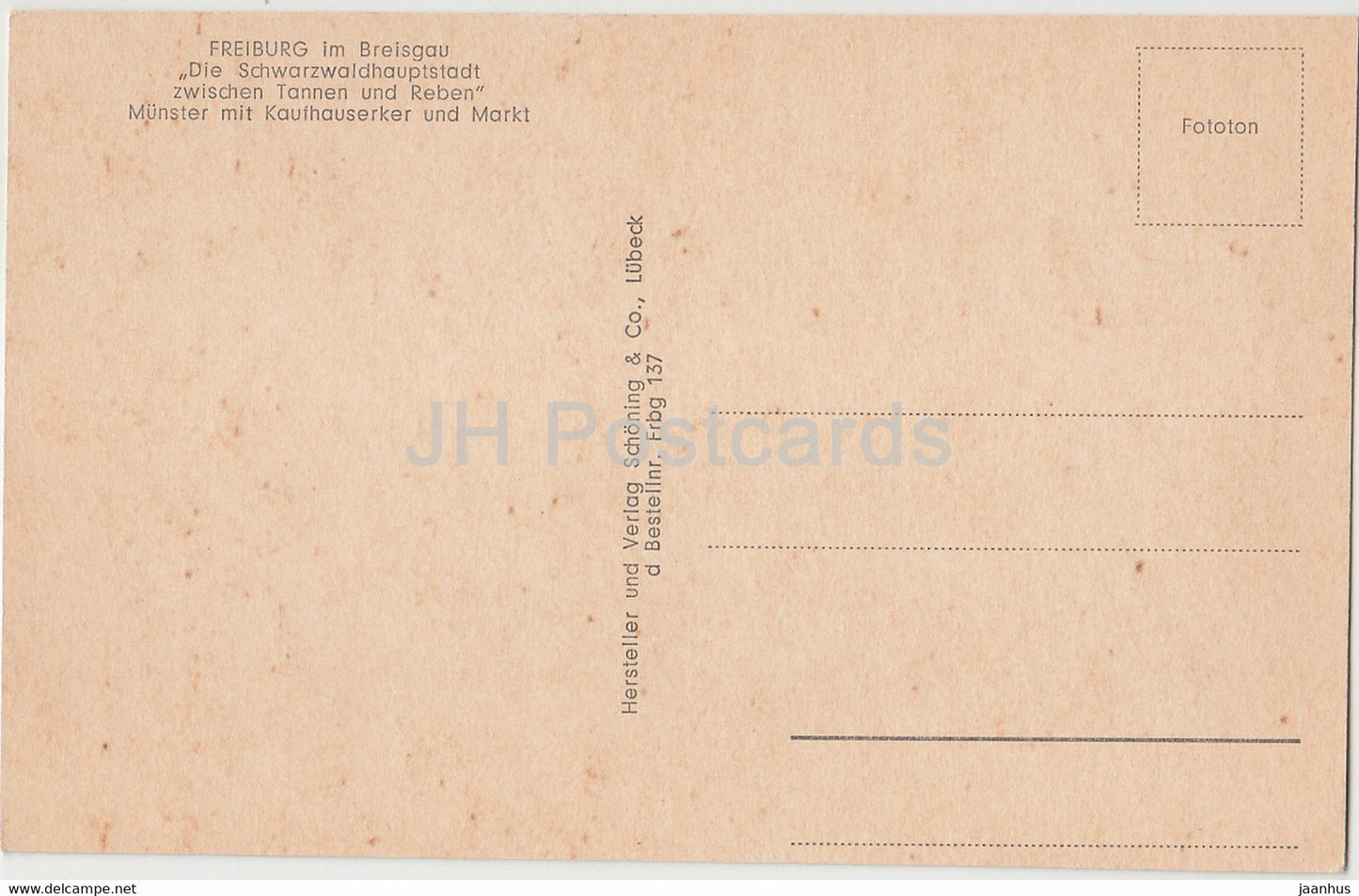 Freiburg im Breisgau - Die Schwarzwaldhaupstadt - Münster mit Kaufhauserker und Markt - alte Postkarte - Deutschland - unbenutzt