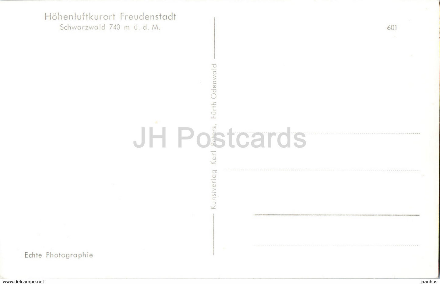 Hohenluftkurort Freudenstadt - Schwarzwald 740 m - old postcard - Germany - unused