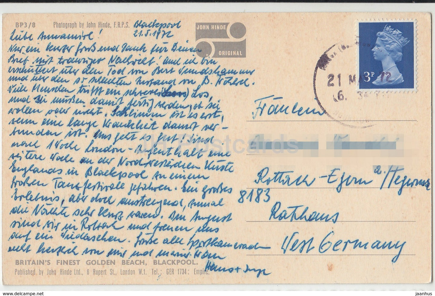 Blackpool - Britain's Finest Golden Beach - 1972 - United Kingdom - England - used