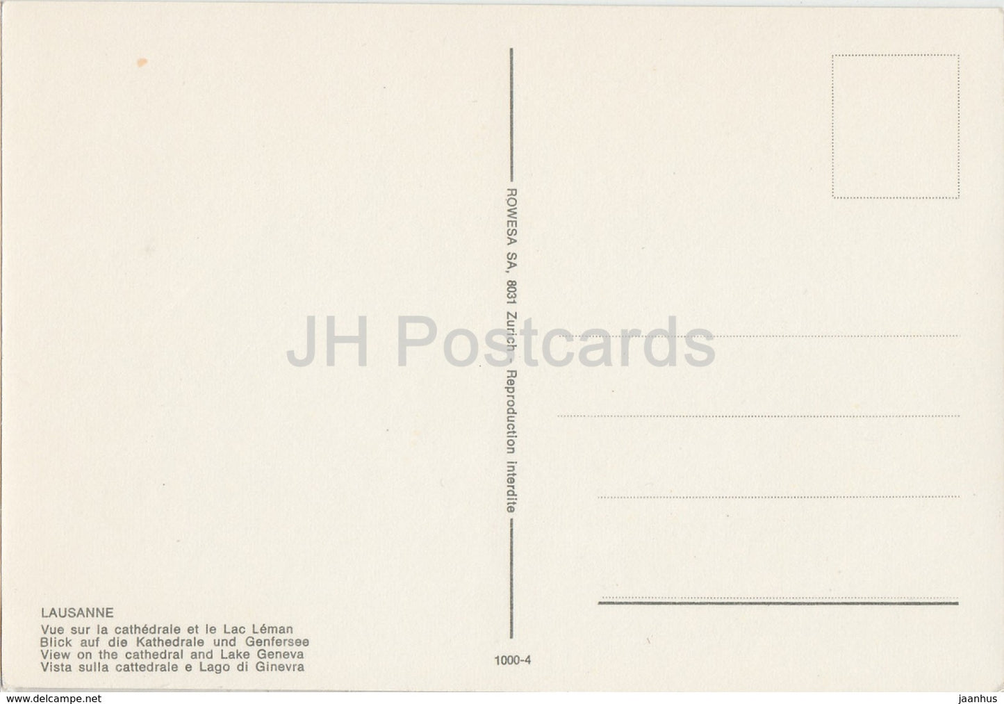 Lausanne - vue sur la cathedrale et le Lac Leman - view of the cathedral and Lake - Switzerland - unused