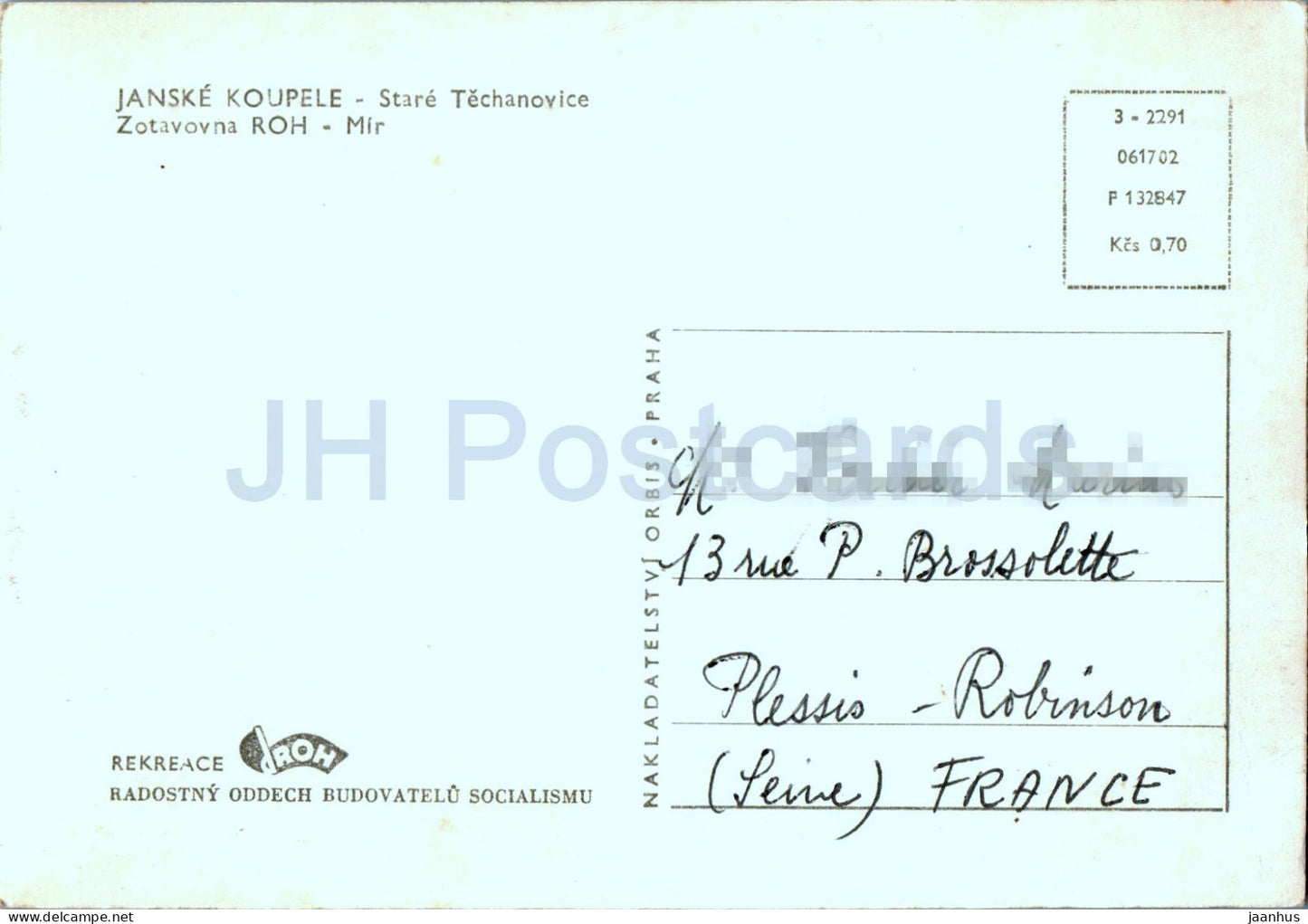 Janske Koupele - Stare Techanovice - Zotavovna ROH - Mir - Czech Republic - Czechoslovakia - used