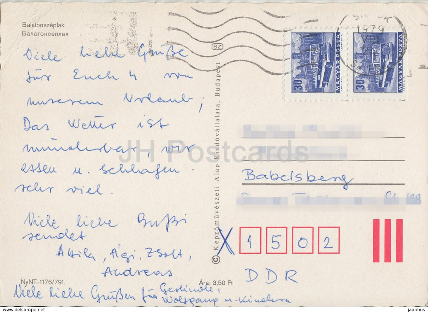 Balaton - Balatonszeplak - sailing boat - hotel - multiview - 1979 - Hungary - used