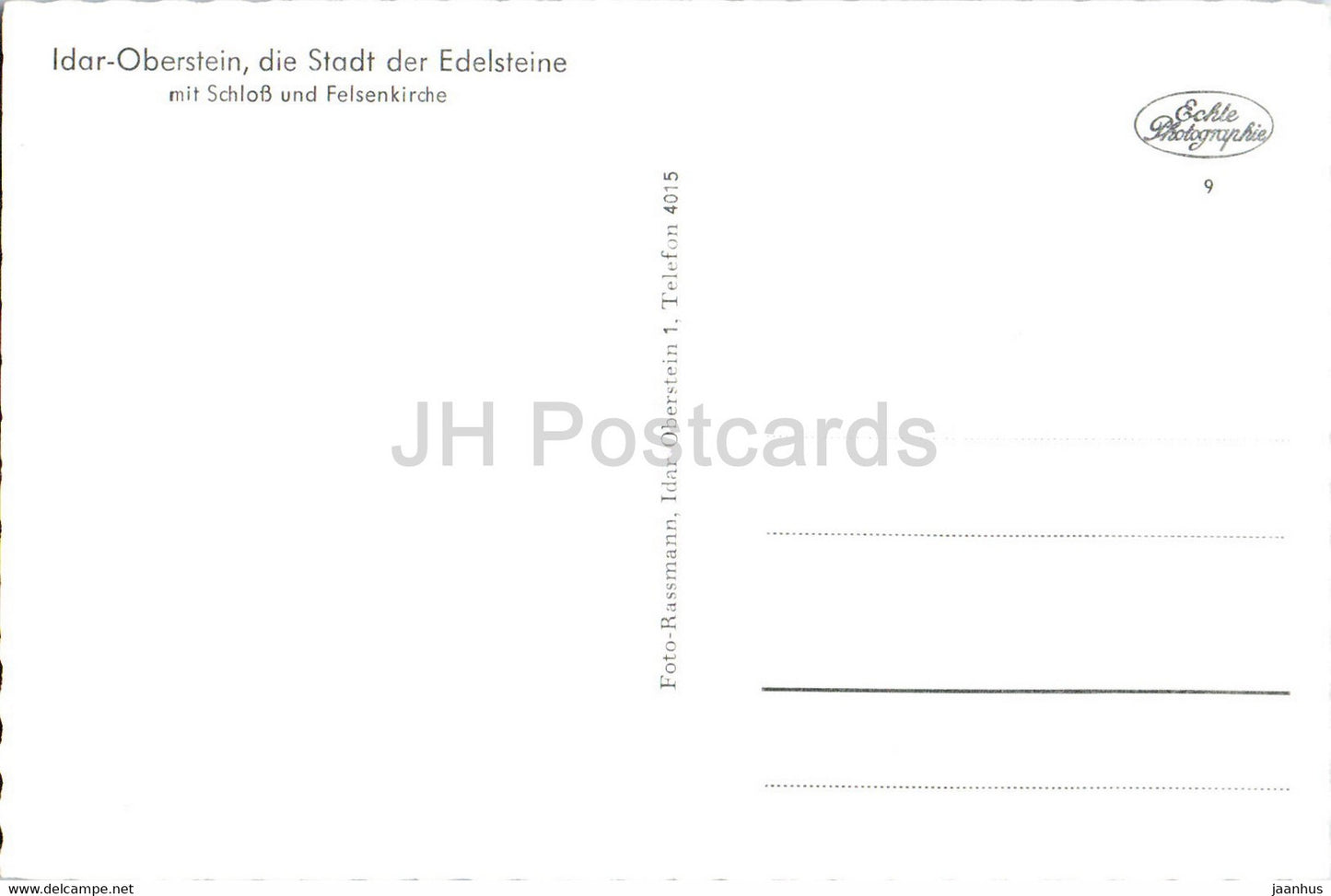 Idar Oberstein - Die Stadt der Edelsteine mit Schloss und Felsenkirche - old postcard - Germany - unused