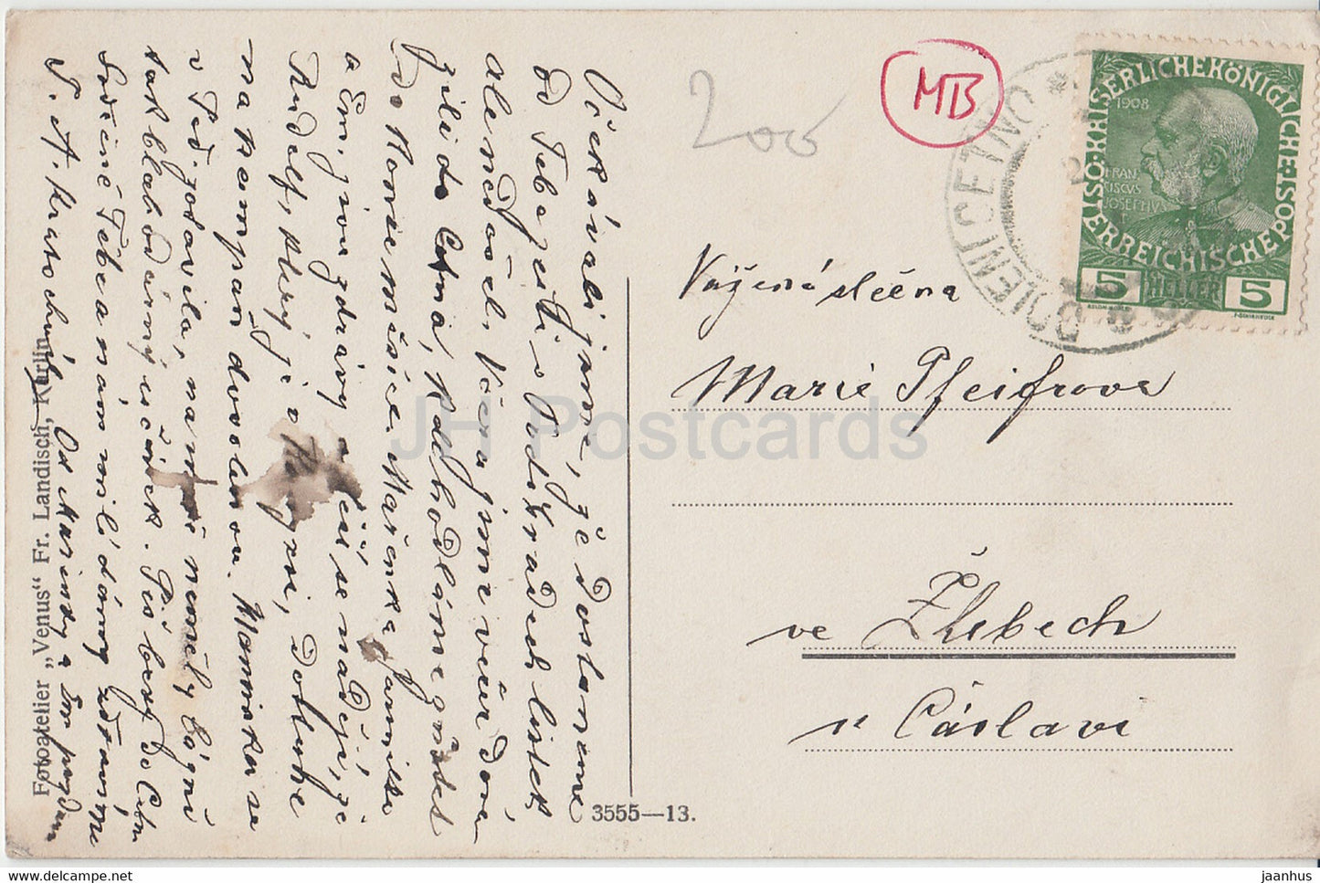 Pozdrav z Dol Cetna - Dolni Cetno - old postcard - Czech Republic - used